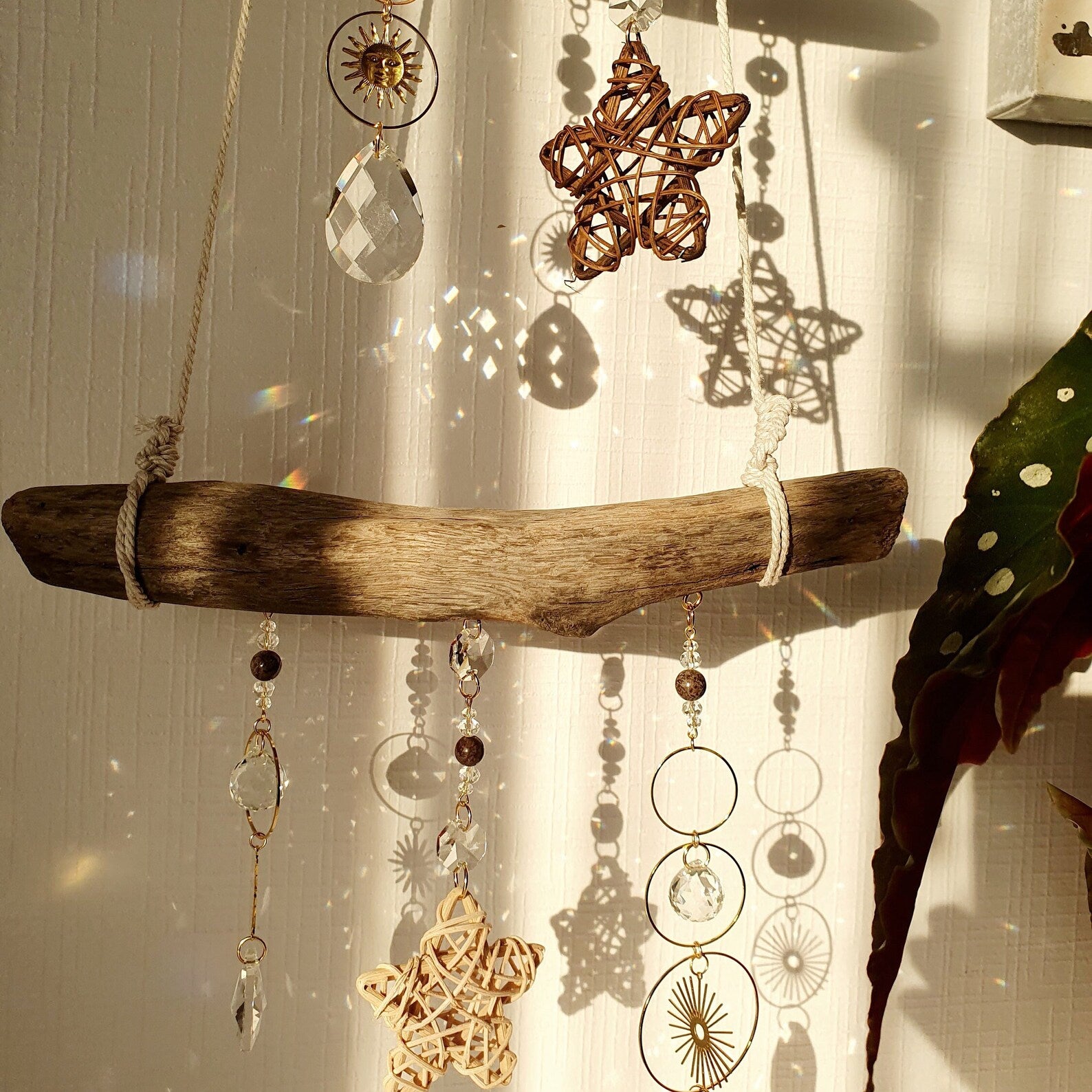 Boho driftwood and crystal mobile – CHRISTMAS decoration