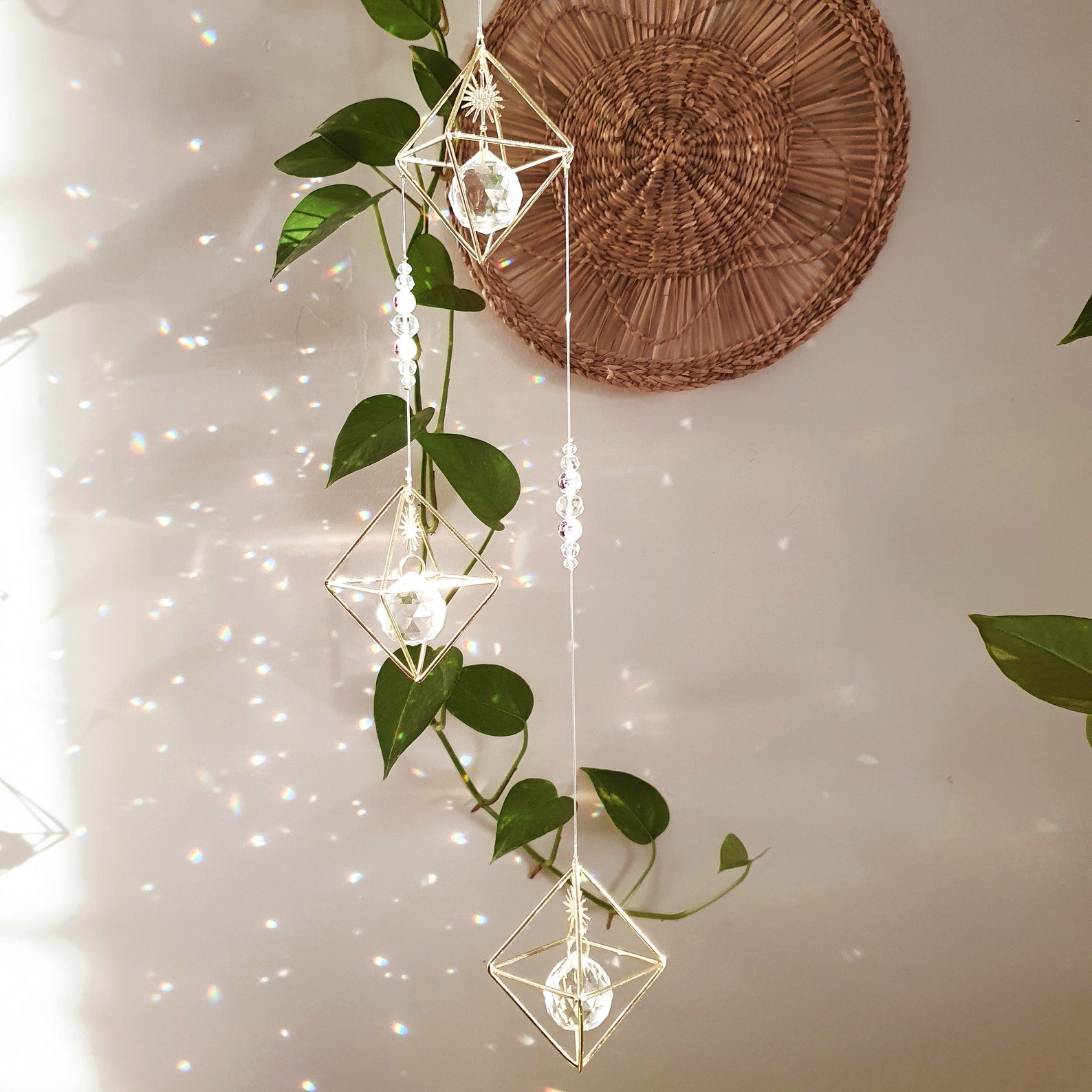 Grand Mobile Laiton Suncatcher Himeli -Cristal Feng Shui