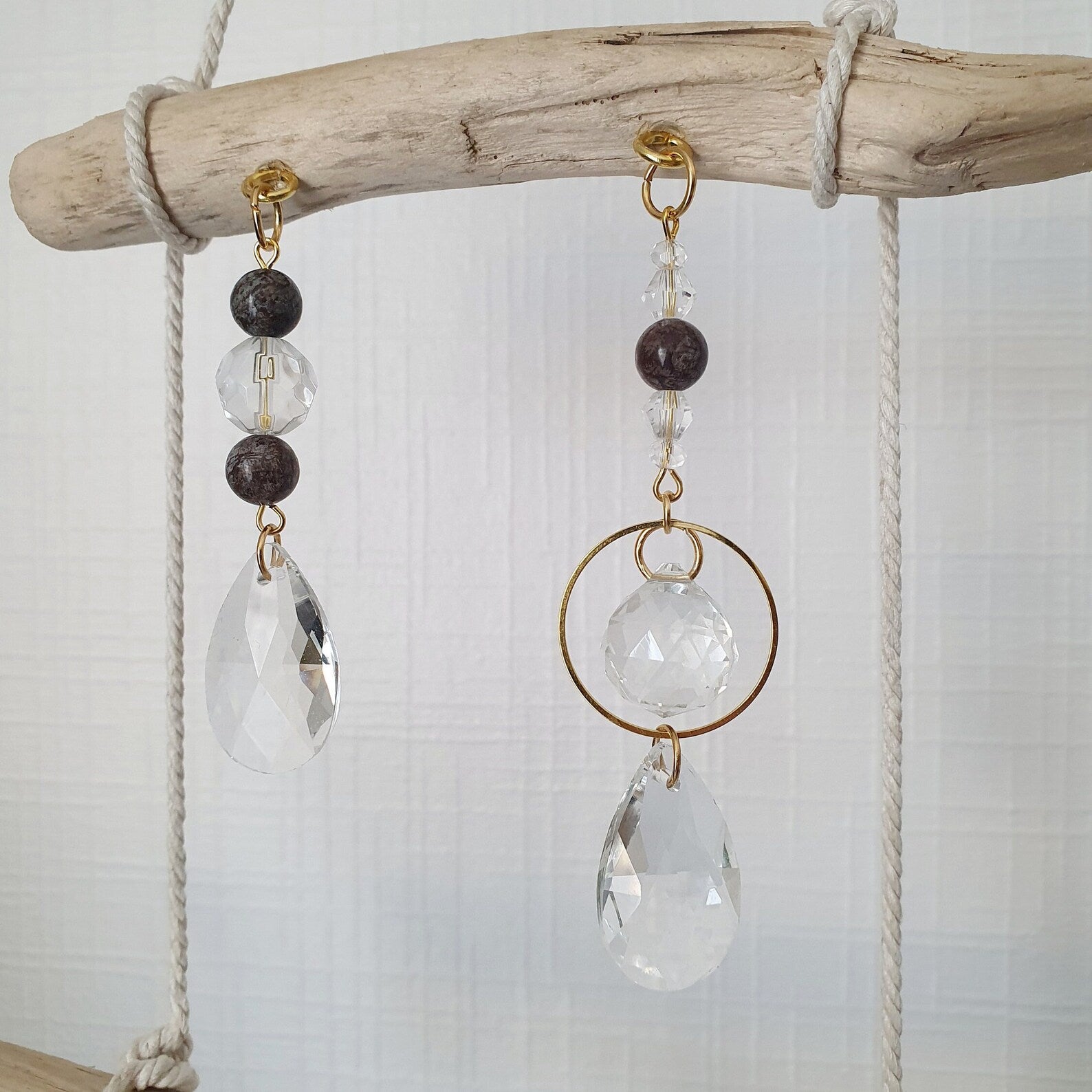 Boho driftwood and crystal mobile – CHRISTMAS decoration