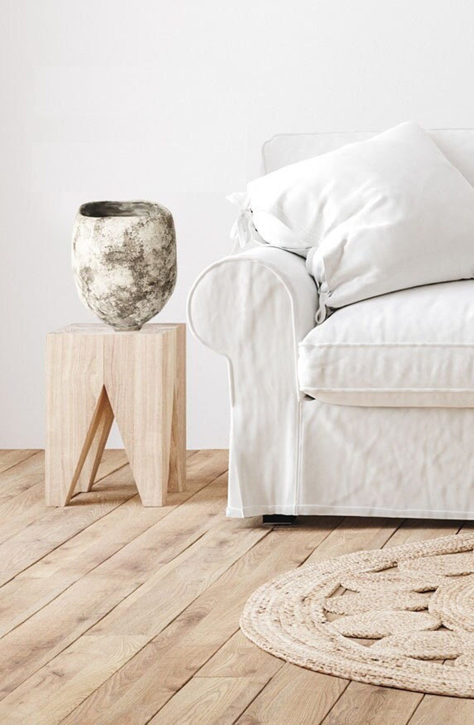 Black and white wabi sabi vase