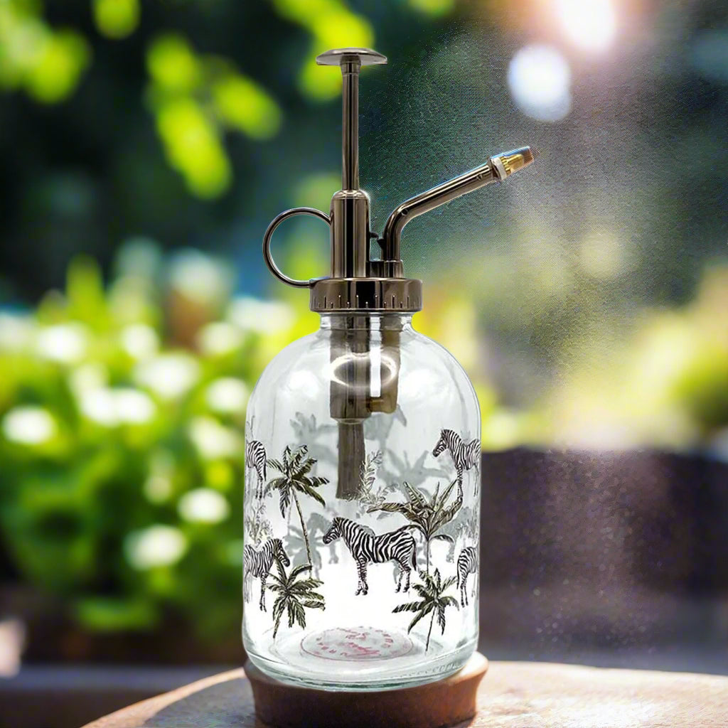 Zebra Design 350ml Botanical Glass House Plant Mister Spray Atomiser Bottle