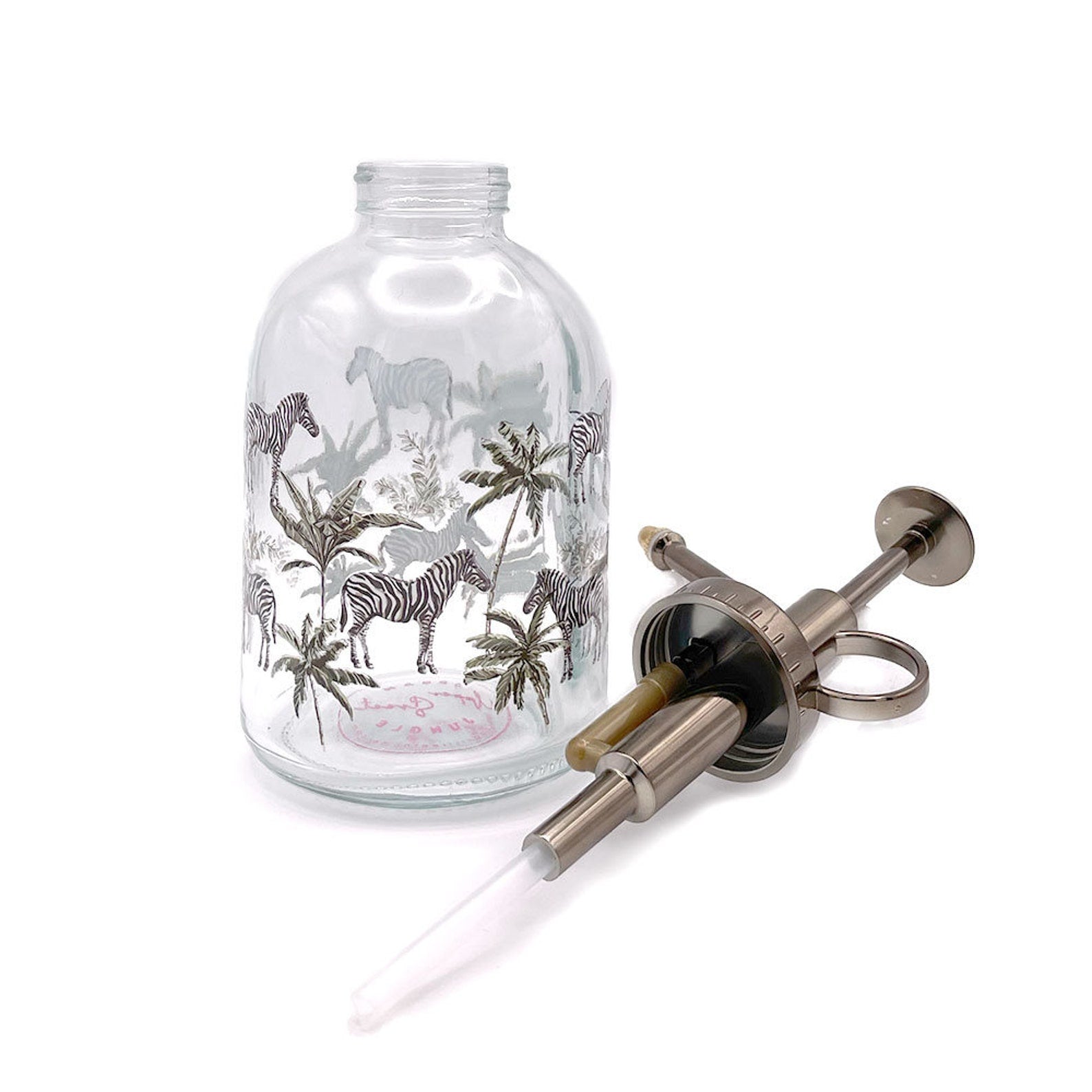 Zebra Design 350ml Botanical Glass House Plant Mister Spray Atomiser Bottle