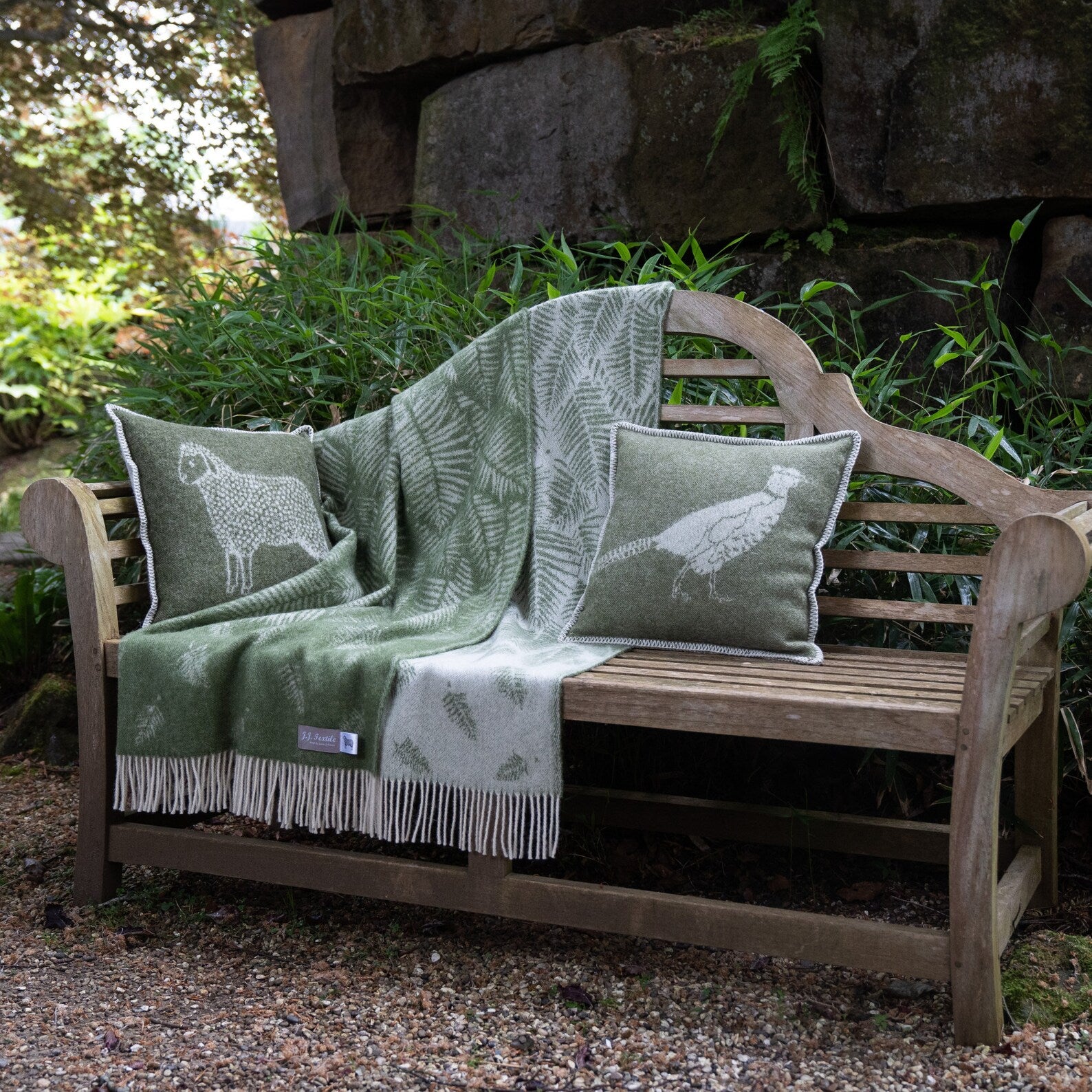 Mossy Green Sheep Cushion Cover | Pure Wool Reversible Pillowcase |