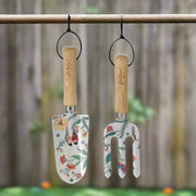 Summer Birds Garden Tool Gift Set - Iron Trowel & Fork with Ash Wood Handles