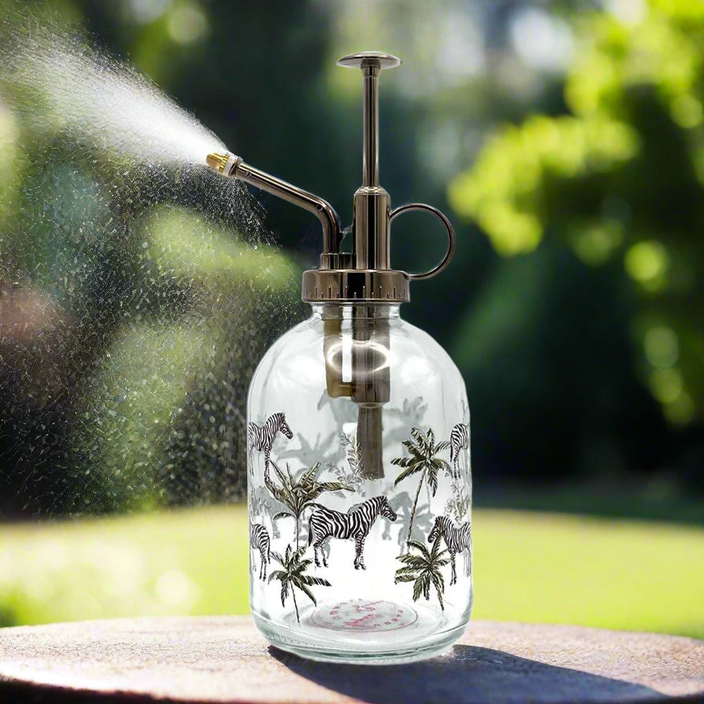 Zebra Design 350ml Botanical Glass House Plant Mister Spray Atomiser Bottle