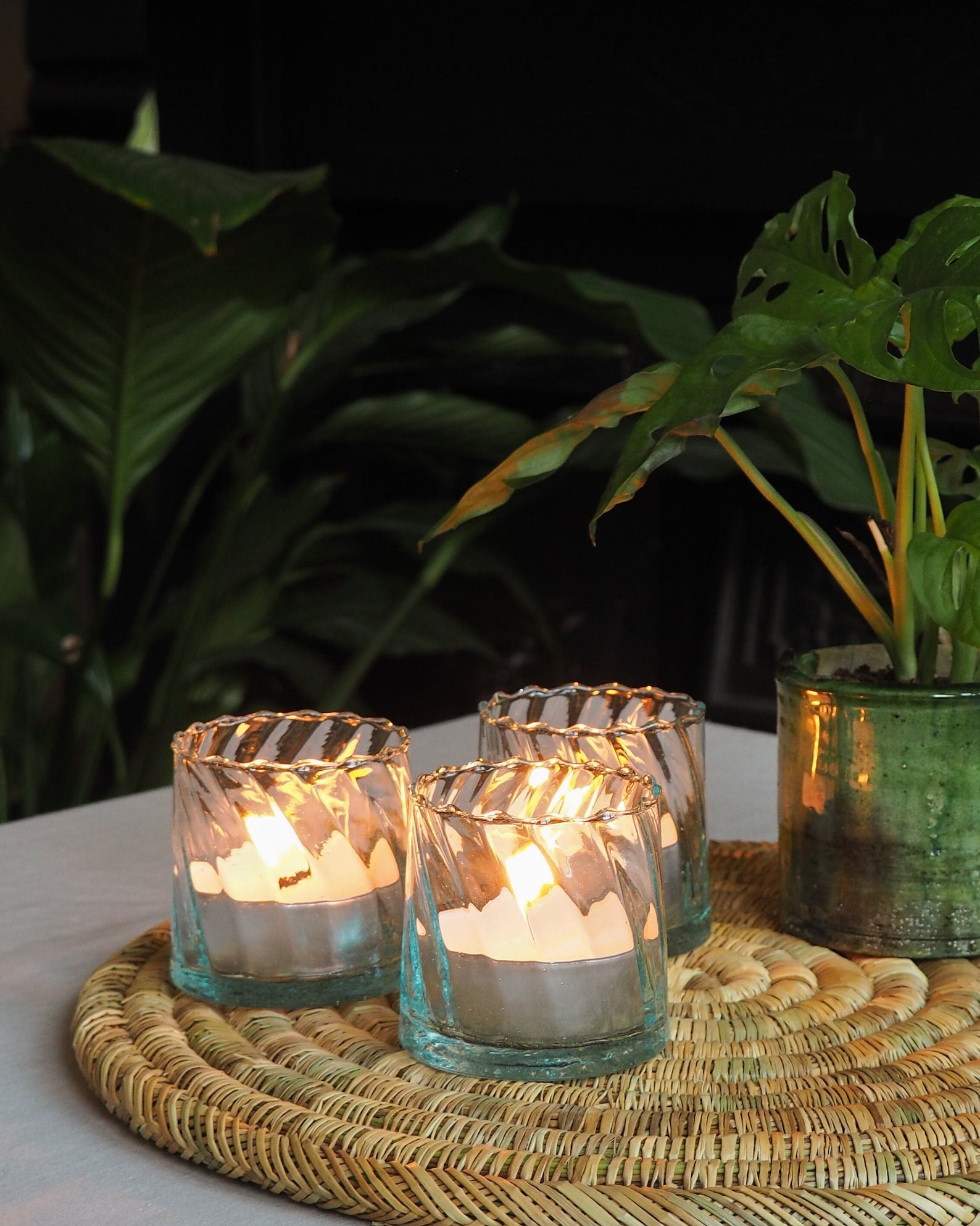 Recycled Moroccan Twist Tealight Holder - Set of 3