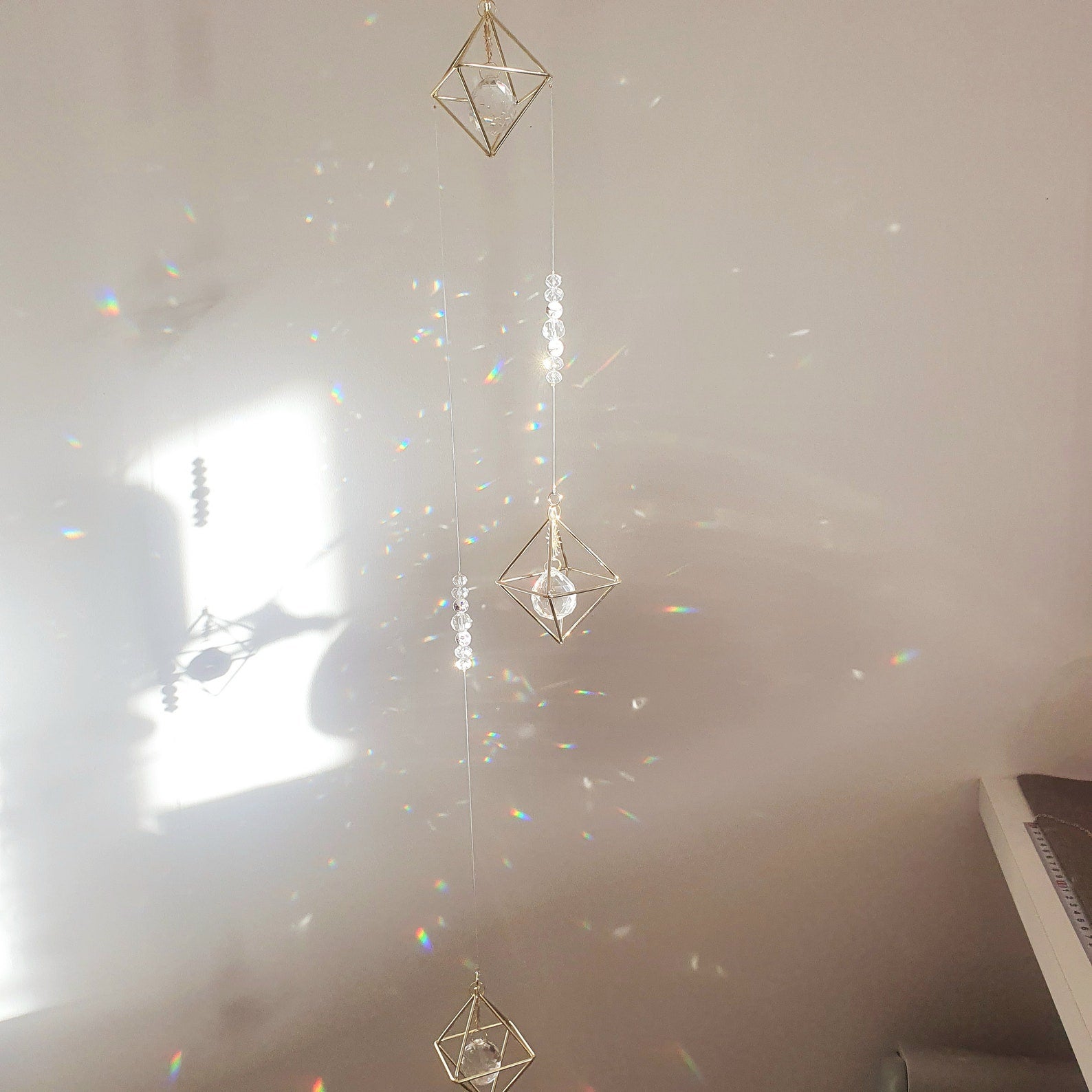 Grand Mobile Laiton Suncatcher Himeli -Cristal Feng Shui