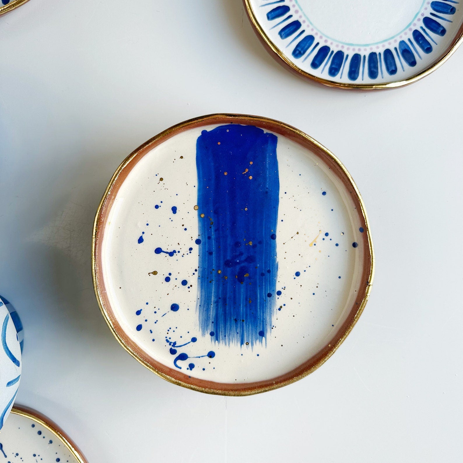 Blue Brushstroke Plate