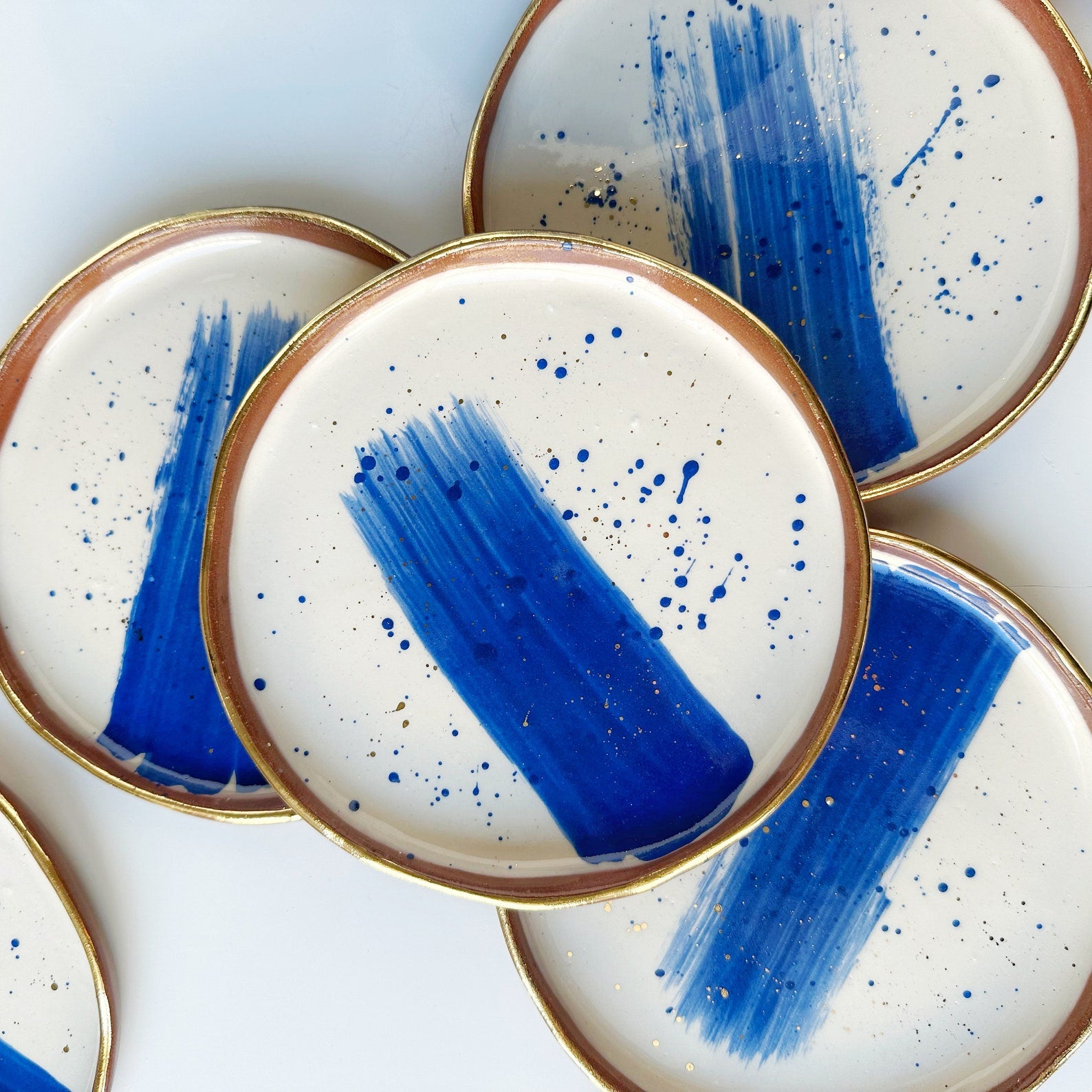 Blue Brushstroke Plate