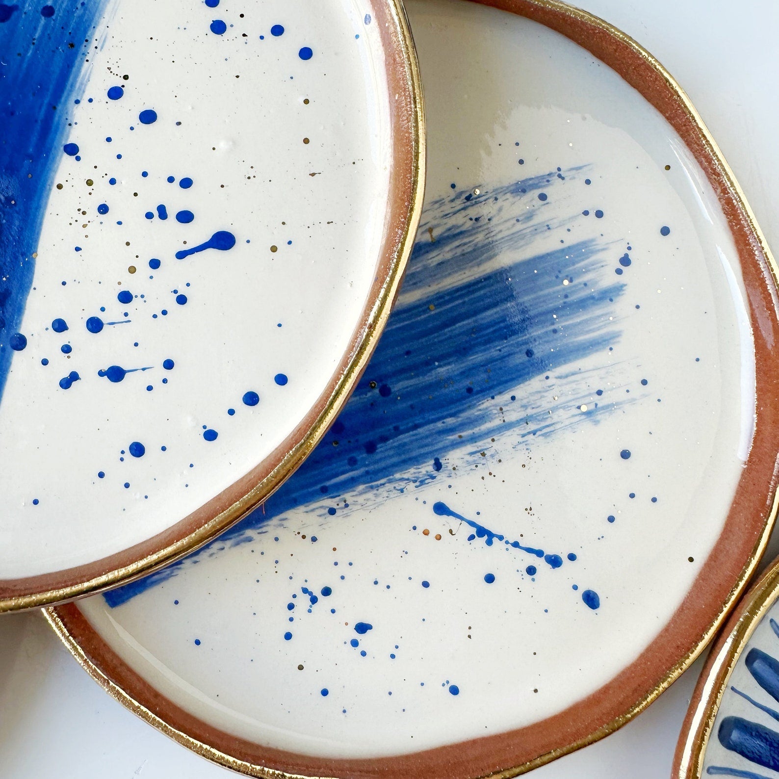 Blue Brushstroke Plate