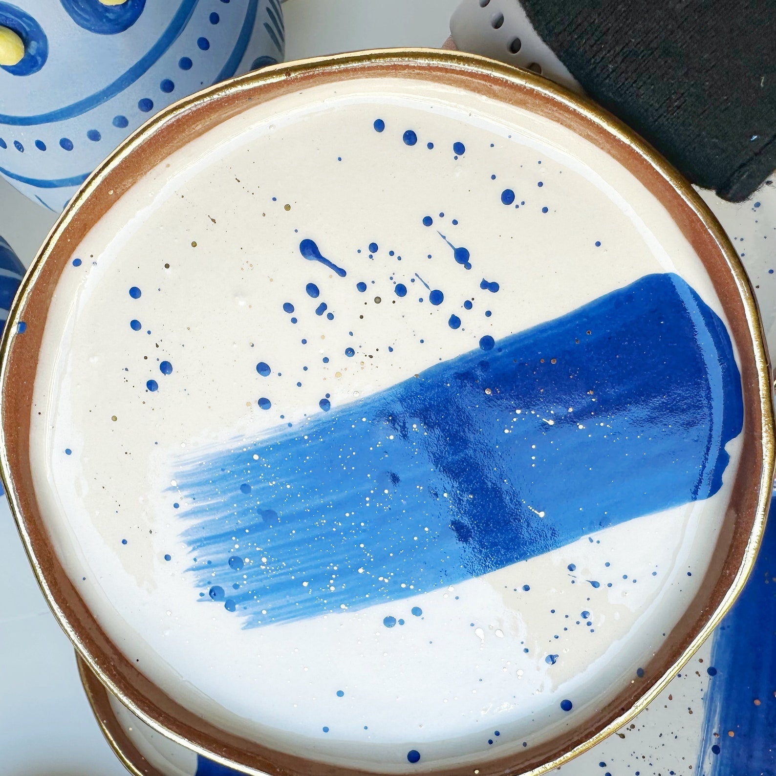 Blue Brushstroke Plate
