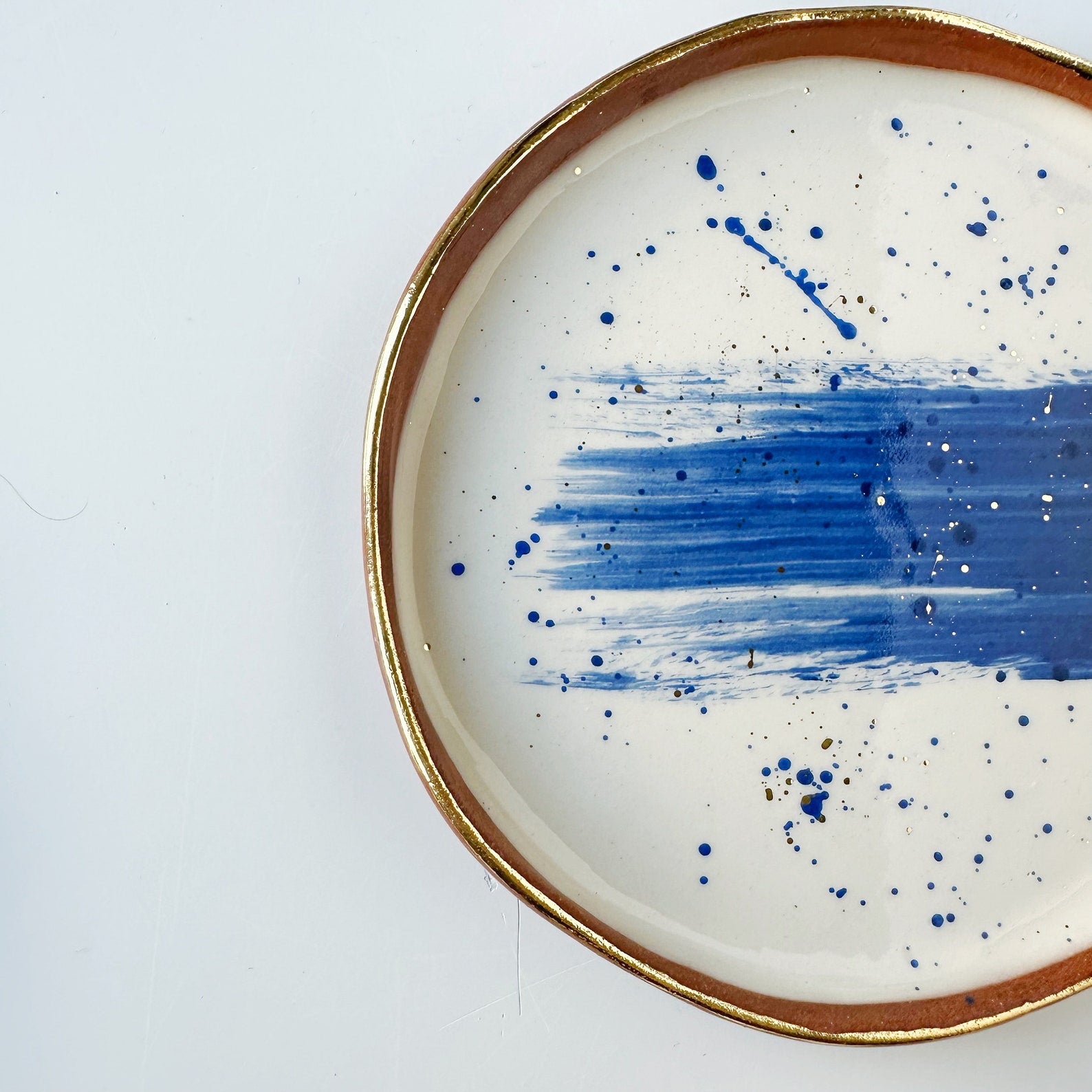 Blue Brushstroke Plate