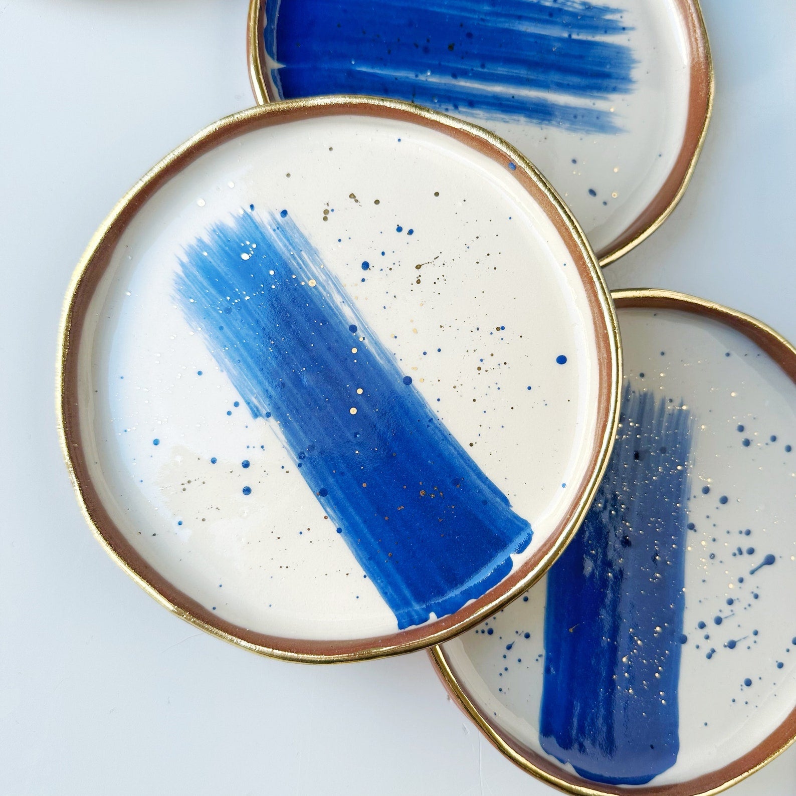 Blue Brushstroke Plate