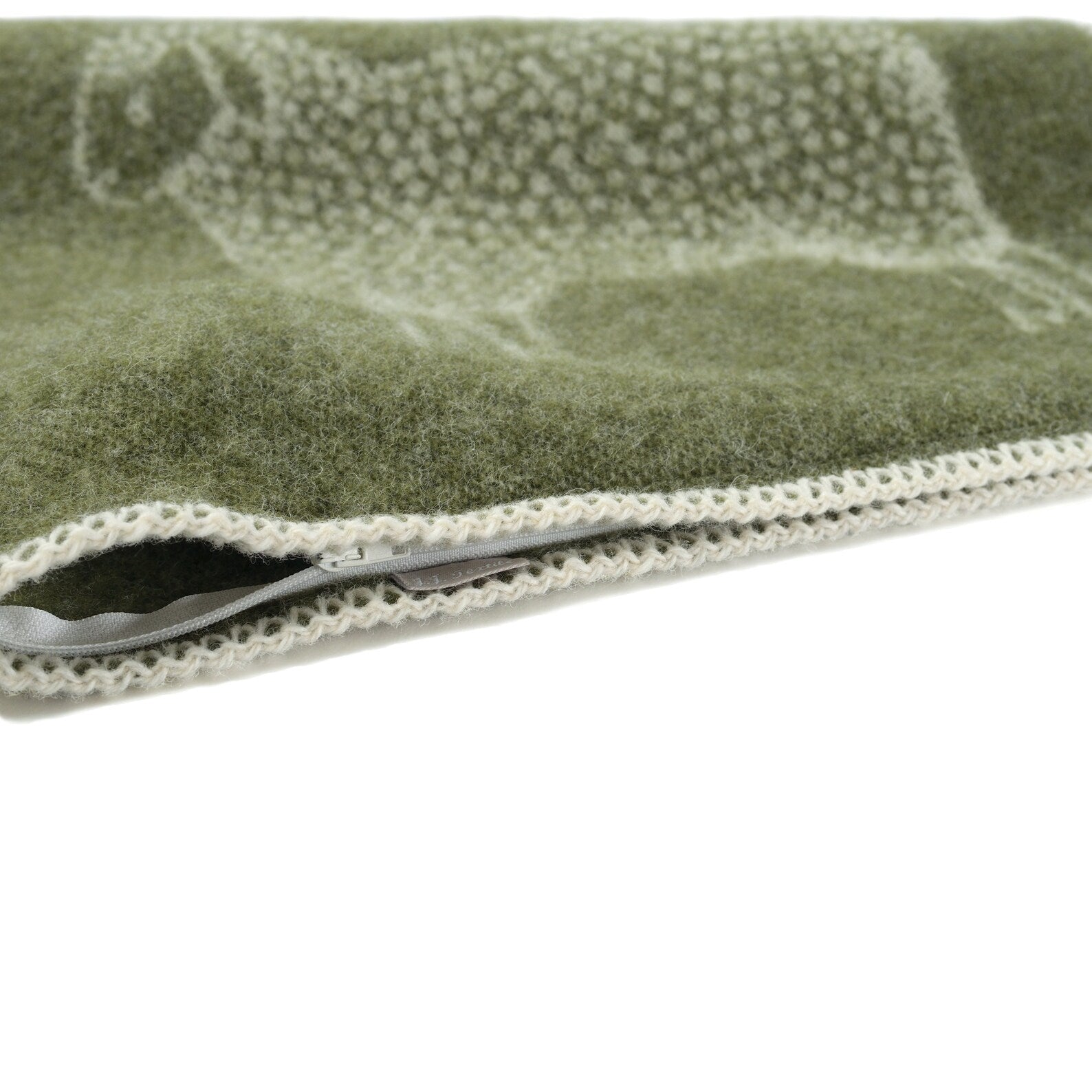 Mossy Green Sheep Cushion Cover | Pure Wool Reversible Pillowcase |