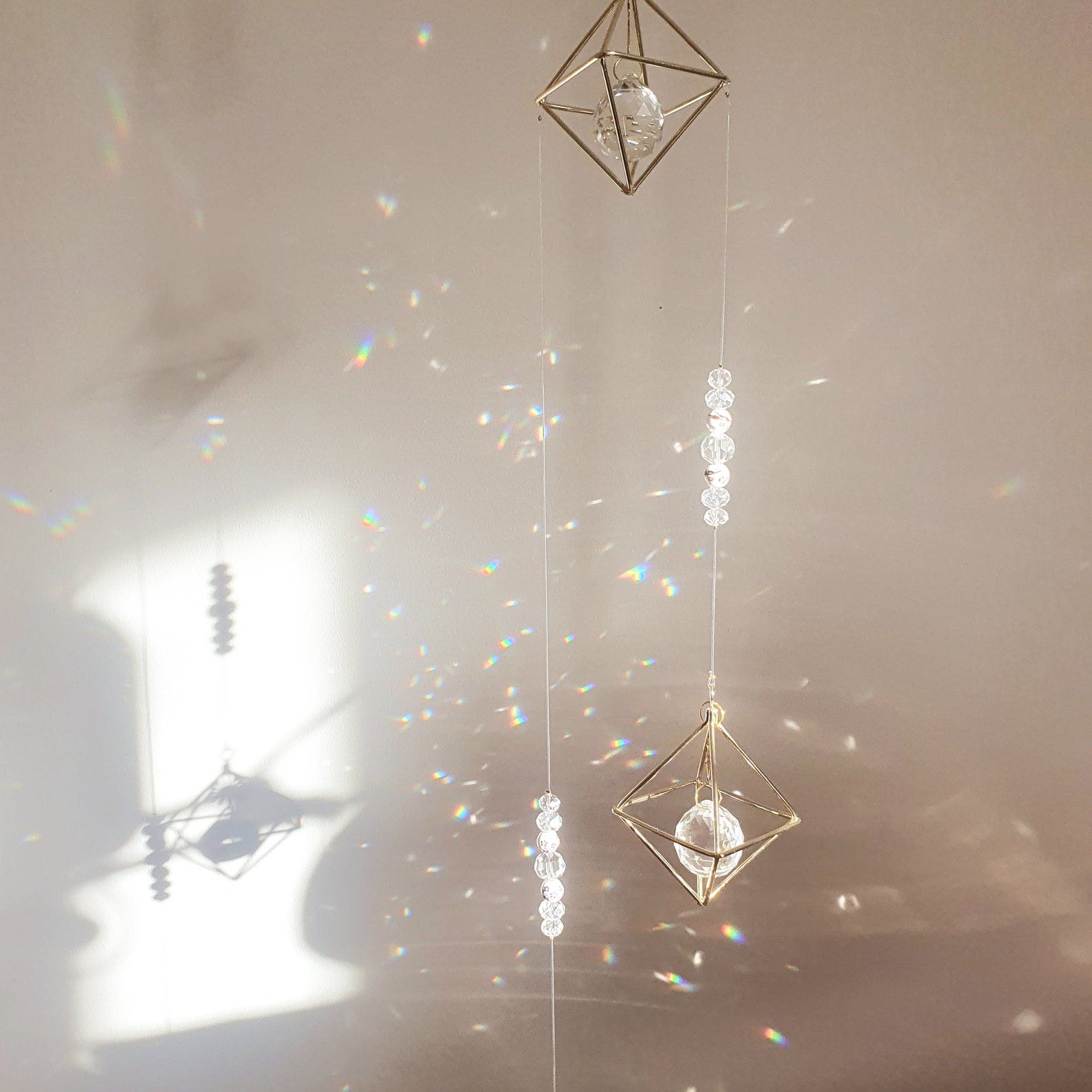 Grand Mobile Laiton Suncatcher Himeli -Cristal Feng Shui
