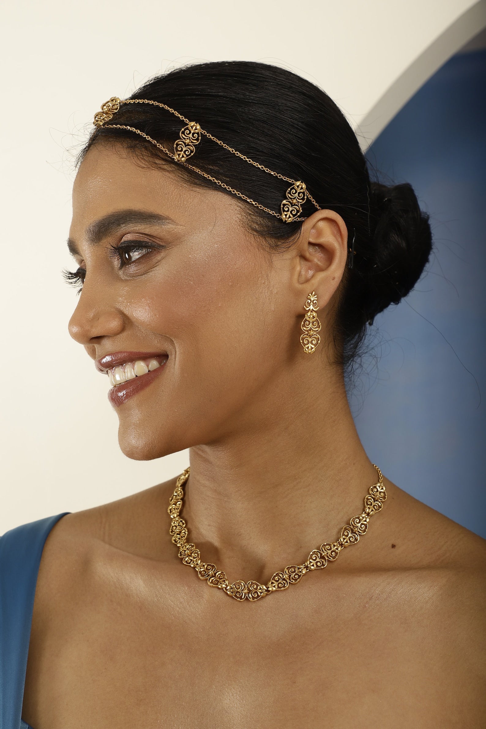 Gold choker necklace for destination wedding
