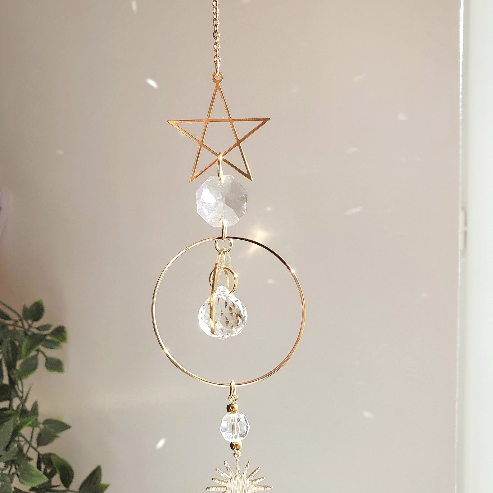 MINISTAR Moon Suncatcher – Feng Shui Crystal Suncatcher