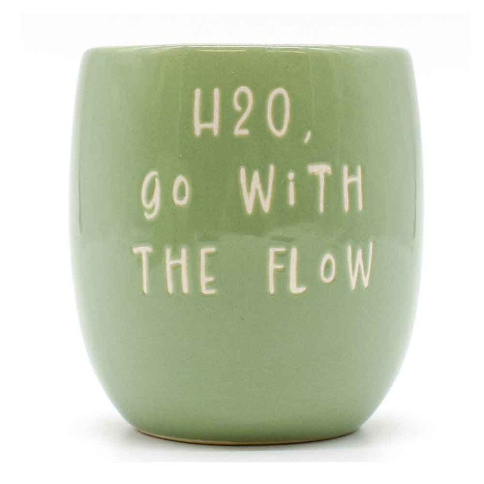 Set of 3 Slogan Ceramic Indoor Planters with Matching Tray