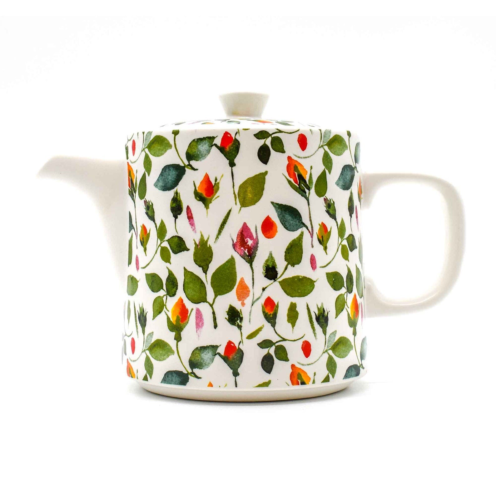 1L Rosebud Ceramic British Teapot with Removable Stainless Steel Infuser
