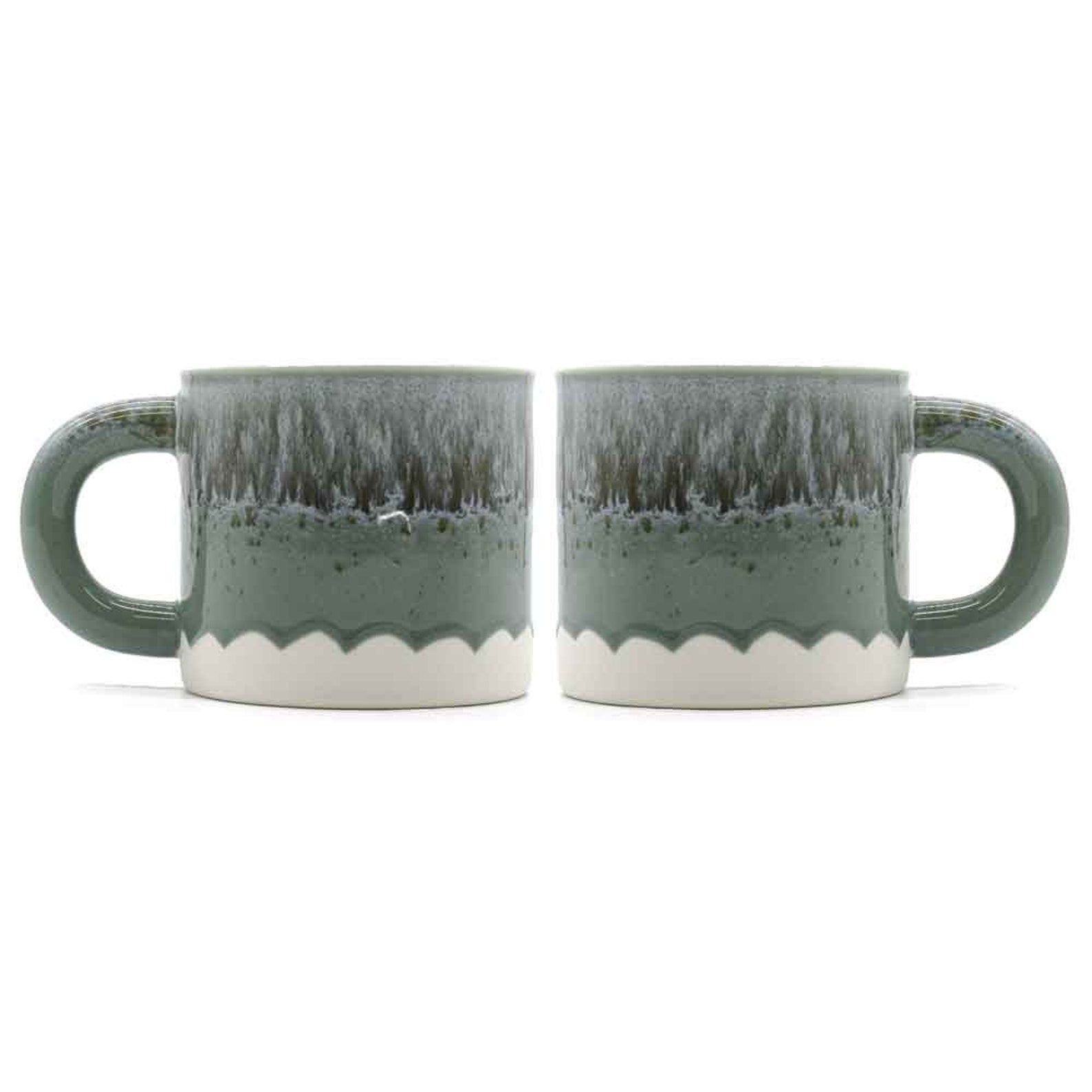 Set of 2 Terra Fusion 480ml Reactive Wave Glazed Ceramic Mugs