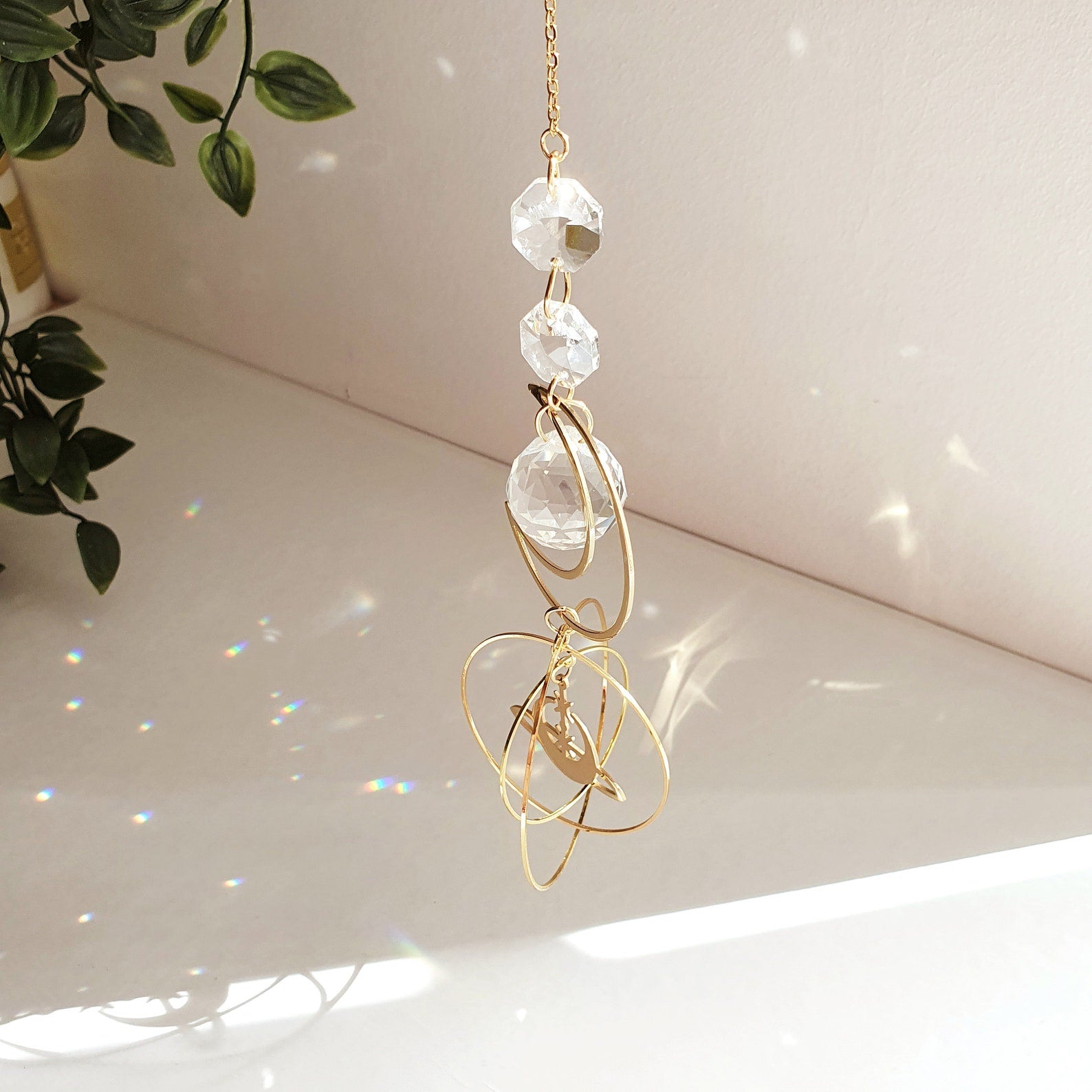 PERSEE II Crystal Suncatcher – Celestial Element Hanging