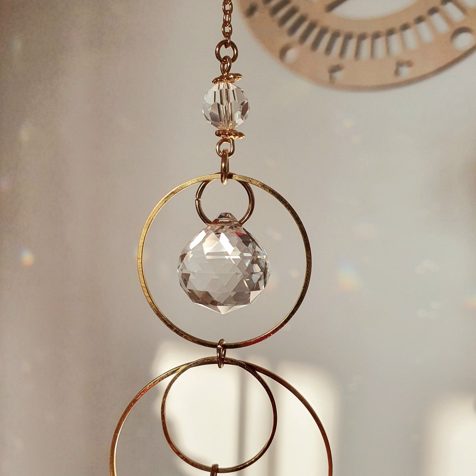 Mini Crystal Suncatcher SUN – Feng Shui Suncatcher – Rainbow Maker