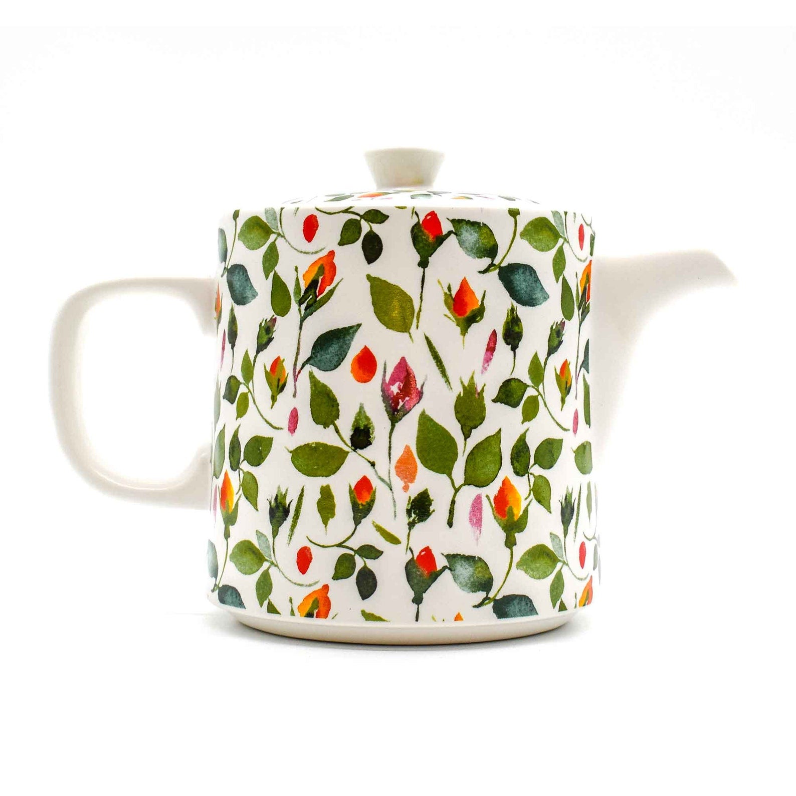 1L Rosebud Ceramic British Teapot with Removable Stainless Steel Infuser
