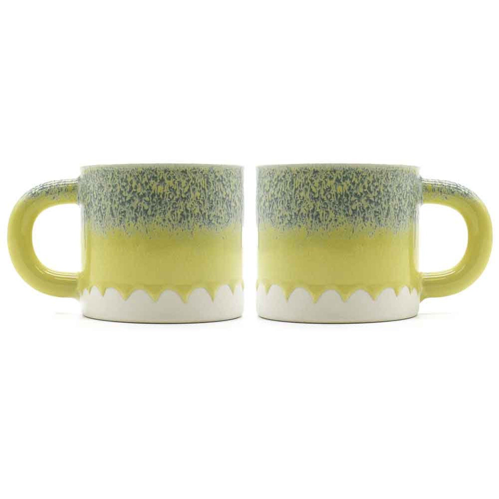 Set of 2 Terra Fusion 480ml Reactive Wave Glazed Ceramic Mugs
