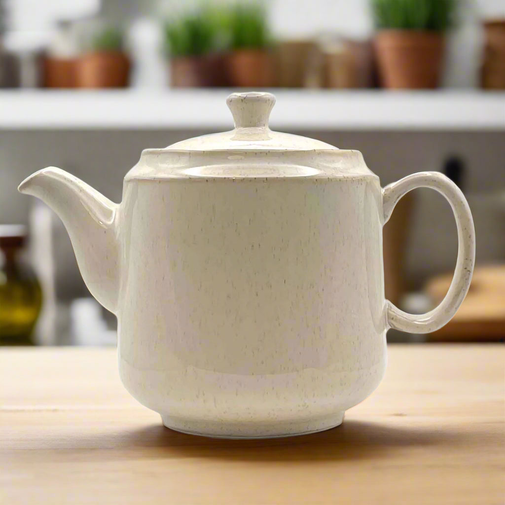1 Litre Fredriksberg Cream Ceramic Designer Teapot with Stainless Steel Infuser