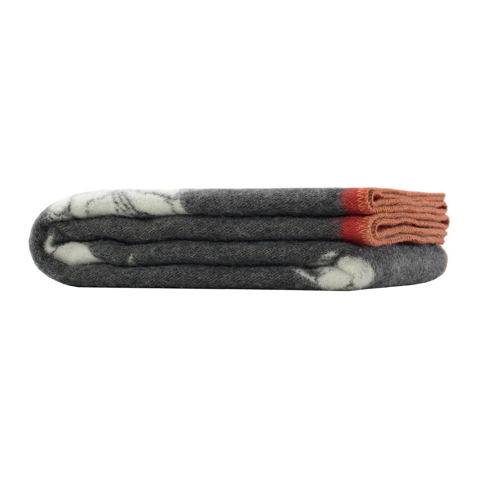 Puffin Wool Blanket | Soft Black and Off White Throw |