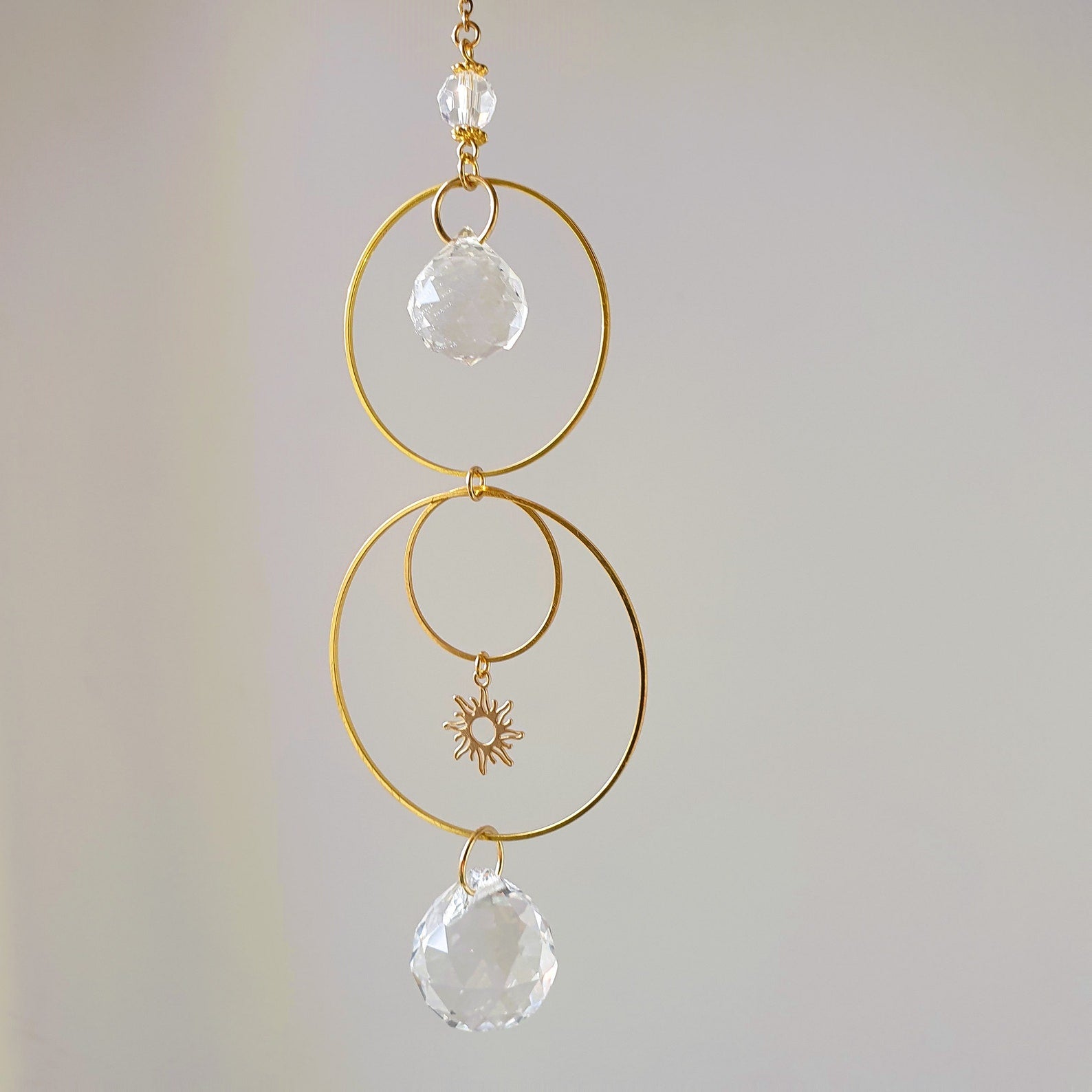 Mini Crystal Suncatcher SUN – Feng Shui Suncatcher – Rainbow Maker