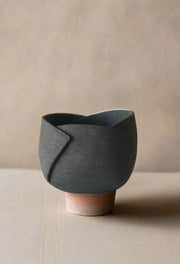 Original modern natural art ceramic black vase