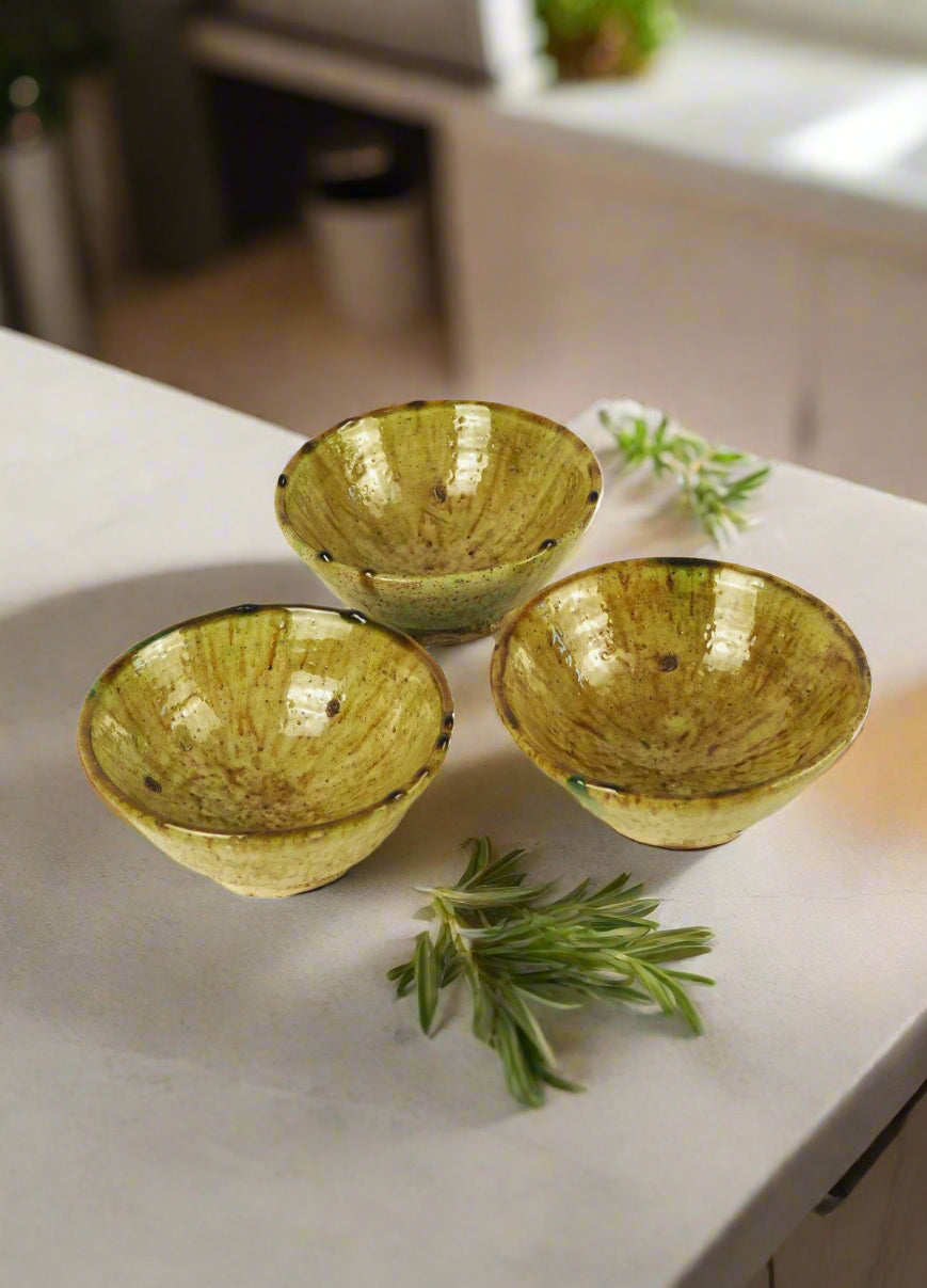 Moroccan Vintage Tamegroute Ochre Bowl | Trinket Bowl