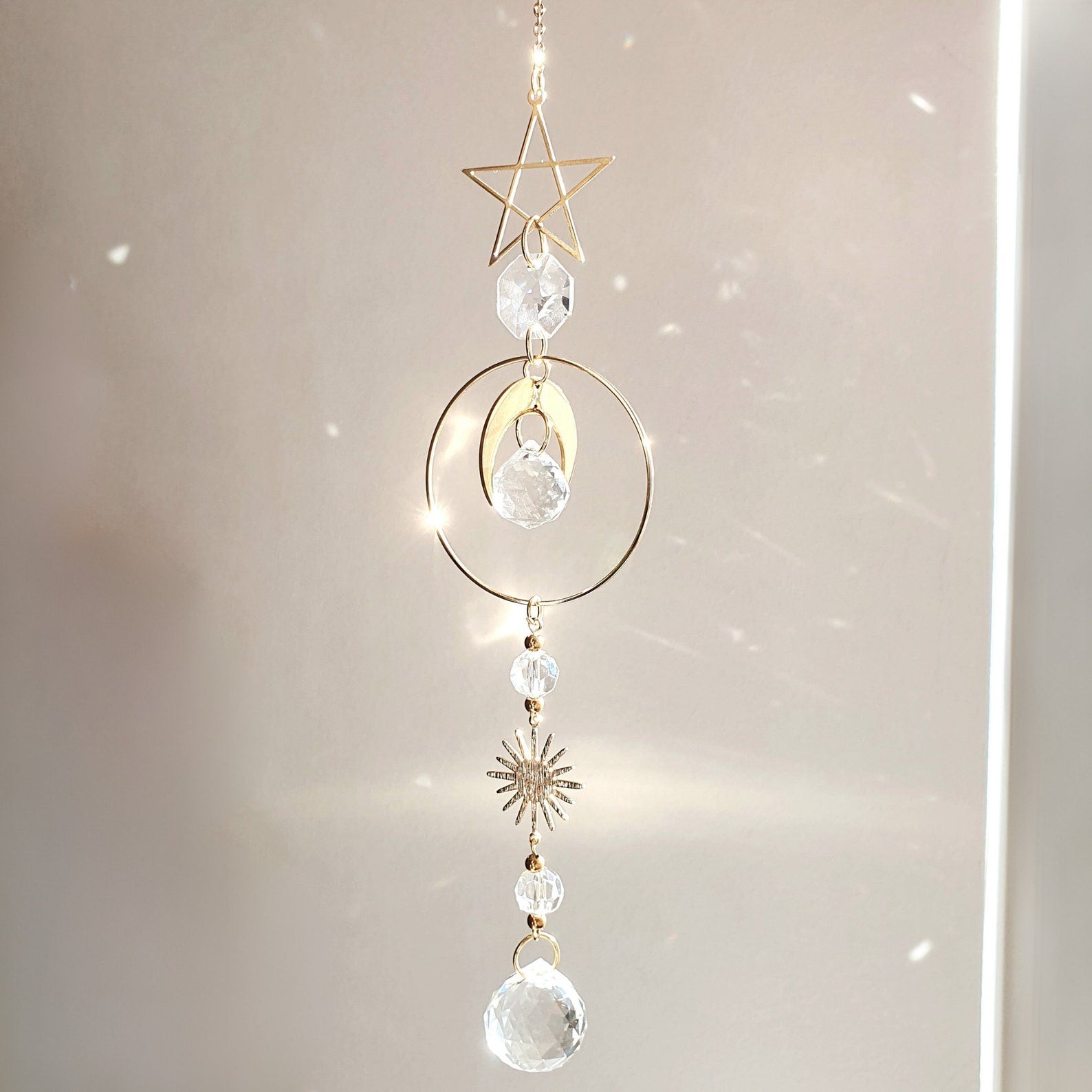 MINISTAR Moon Suncatcher – Feng Shui Crystal Suncatcher