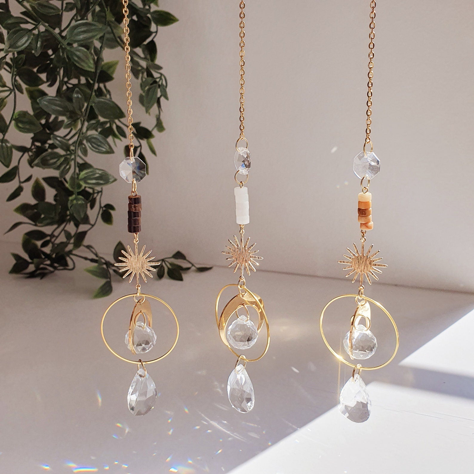 Suncatcher LYRA – Feng Shui crystal hanging for window