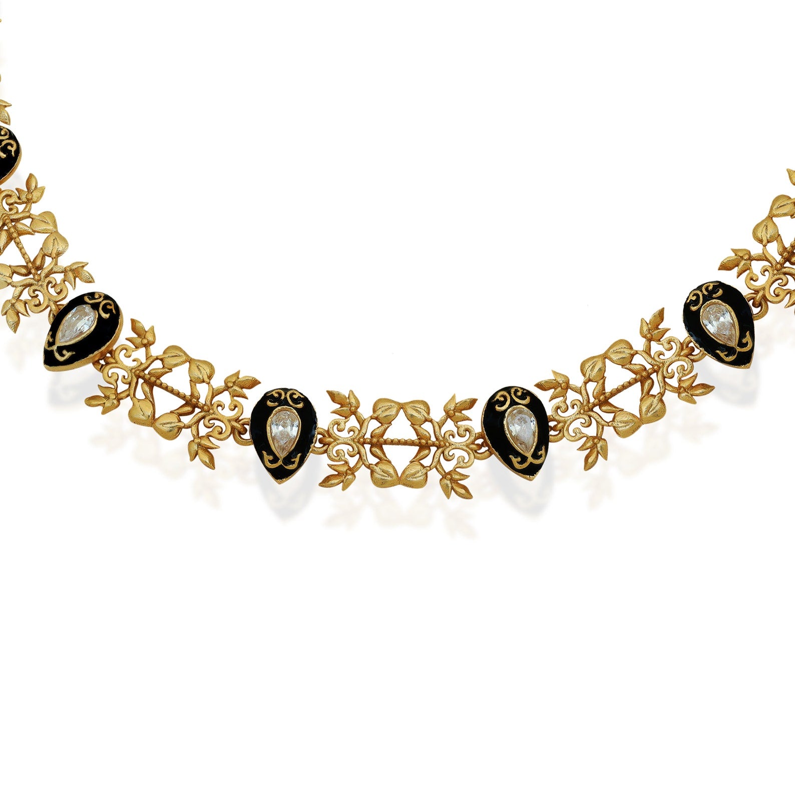 Minimal Vintage Choker-Enamel Choker Necklace-Antique Choker
