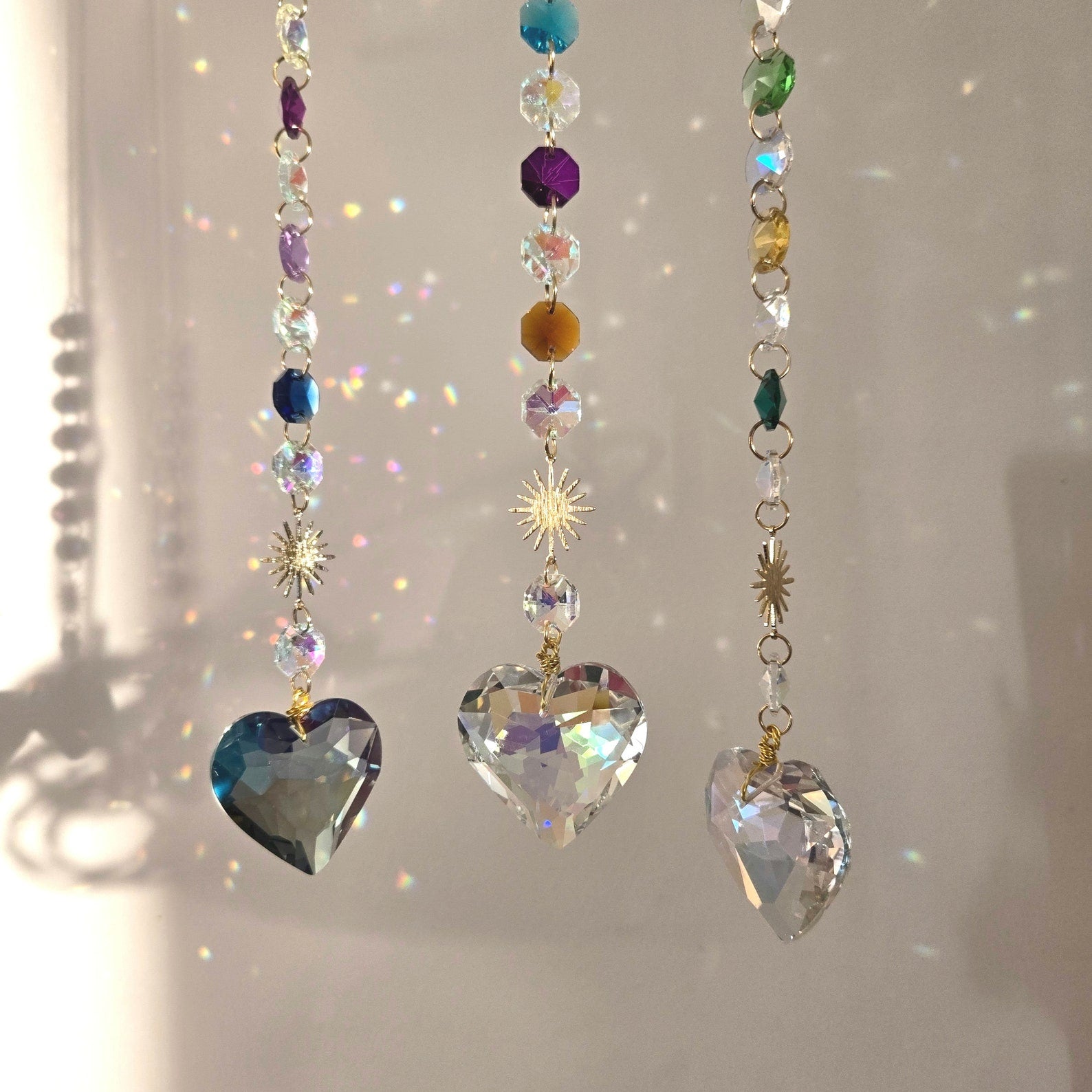 Crystal Heart Suncatcher - Rainbow - Hanging Decoration