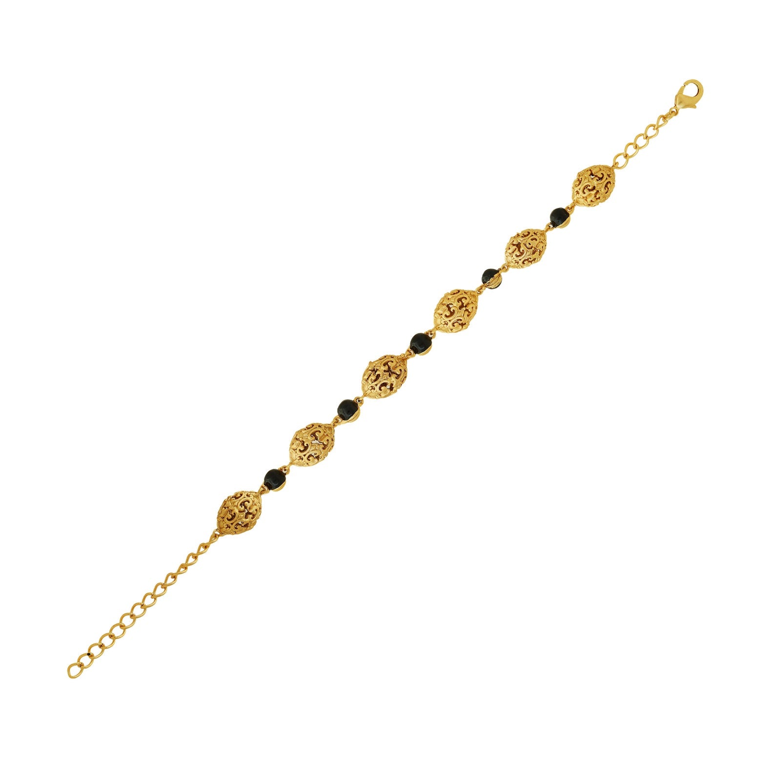 Antique Gold Baroque Bracelet - Enamel Bracelet
