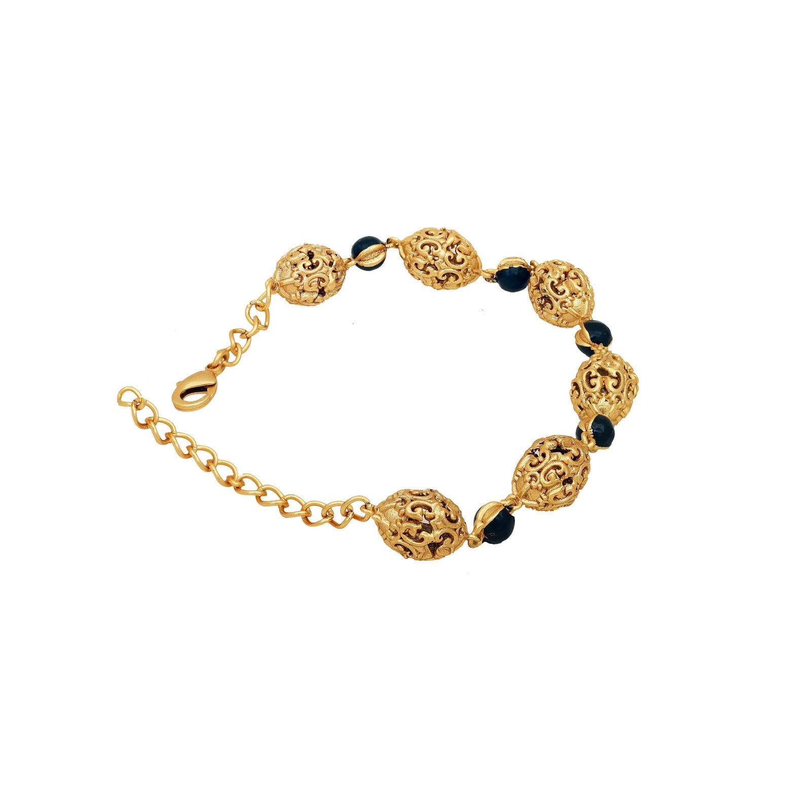 Antique Gold Baroque Bracelet - Enamel Bracelet
