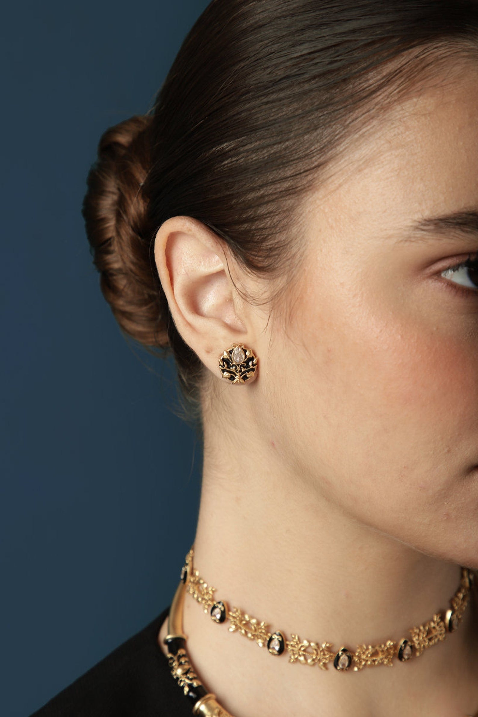 Black Stud earrings | Victorian earrings