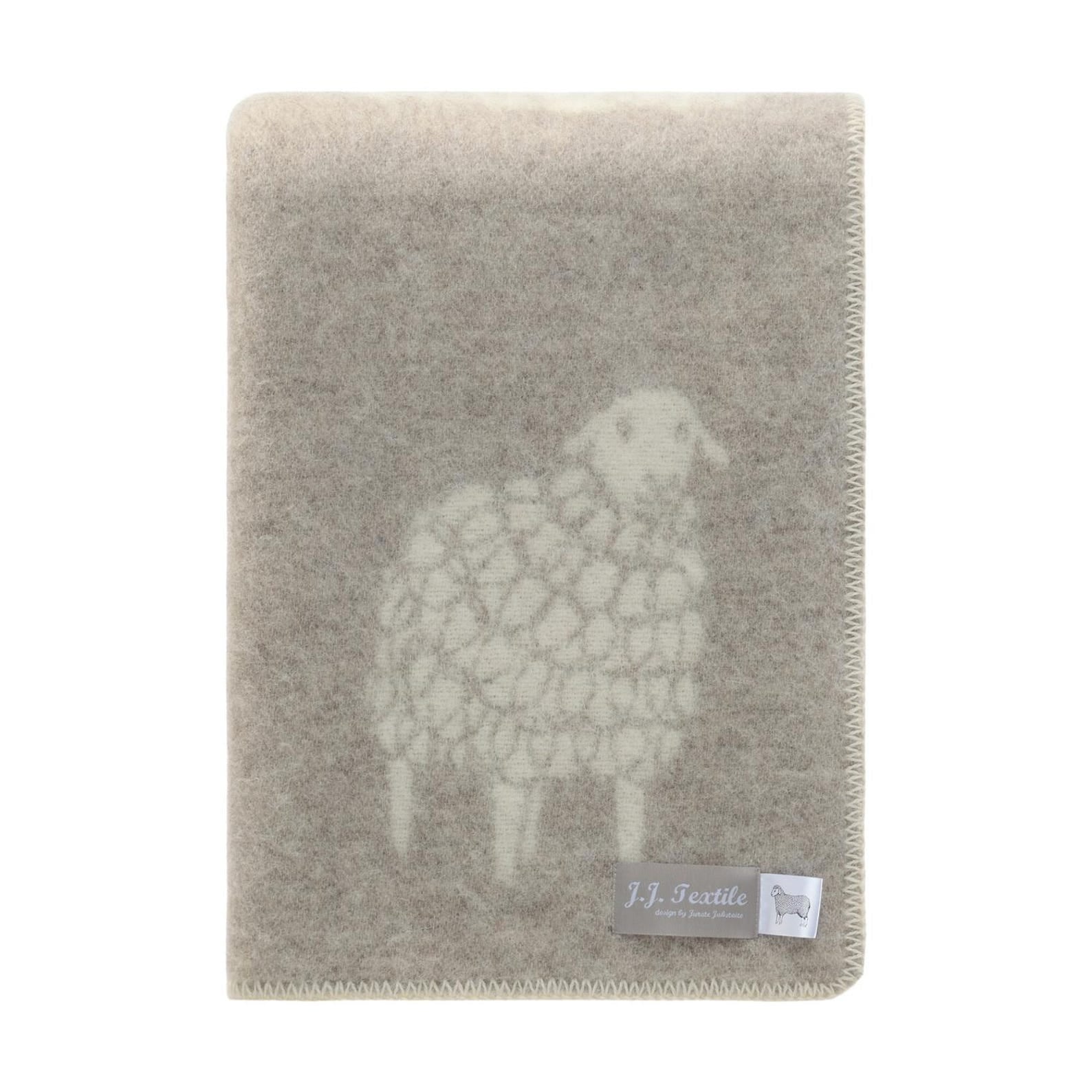 Sheep Mima Blanket, Beige Sheep Throw, Washable and Reversible