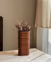 Tun | 3D Printed Vase | Burnt Ochre | Dried Flower | Boho Decor |