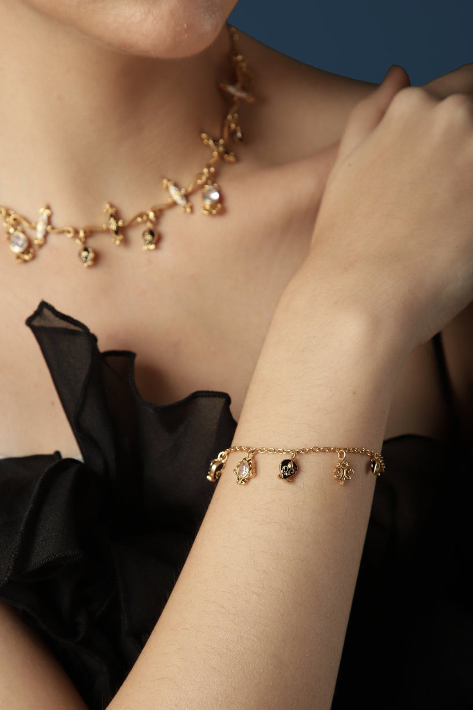 Baroque Charm Bracelet - Dainty Charm Bracelet