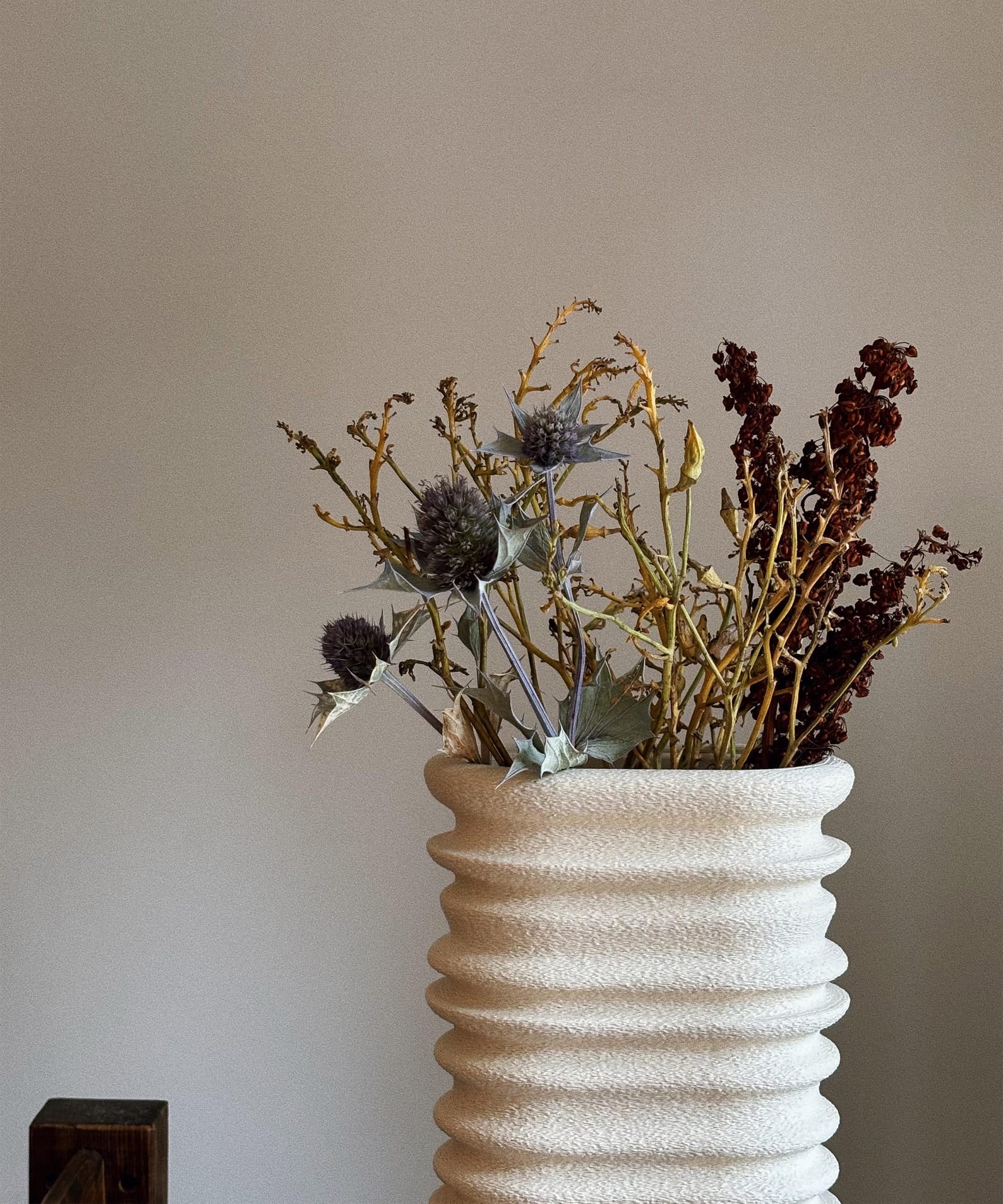 Tun | 3D Printed Vase| Sandstone | Dried Flower | Boho Decor |