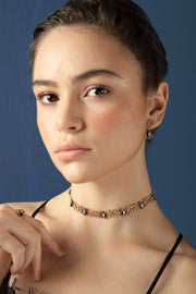 Minimal Vintage Choker-Enamel Choker Necklace-Antique Choker
