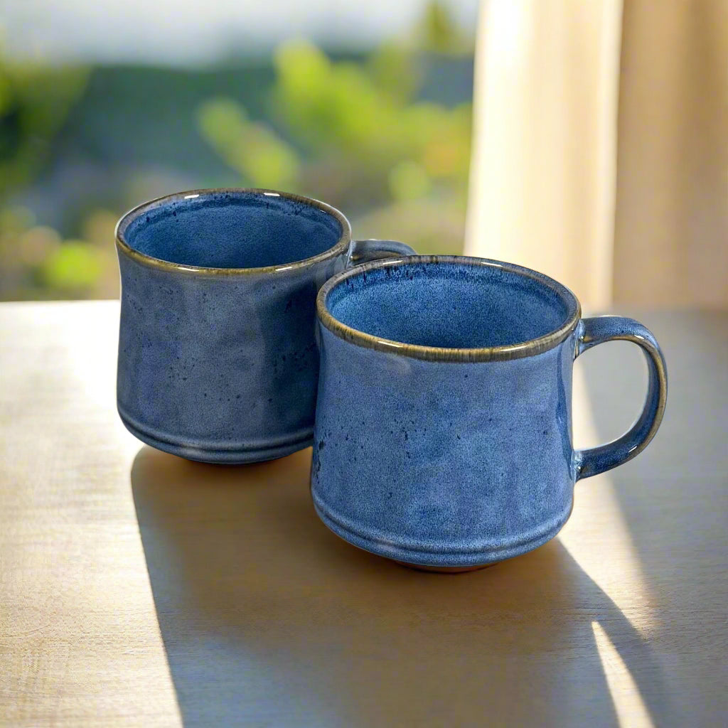 Set of 2, Terra Fusion 600ml Reactive Glazed Ceramic Mugs | Unique Coffee & Tea Mugs |