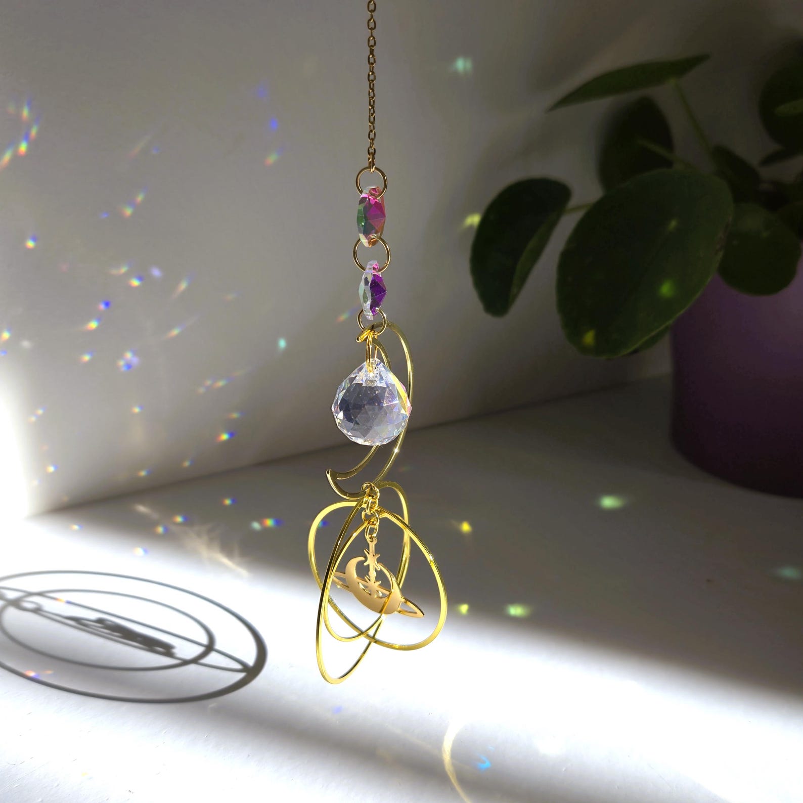 PERSEE II Crystal Suncatcher – Celestial Element Hanging
