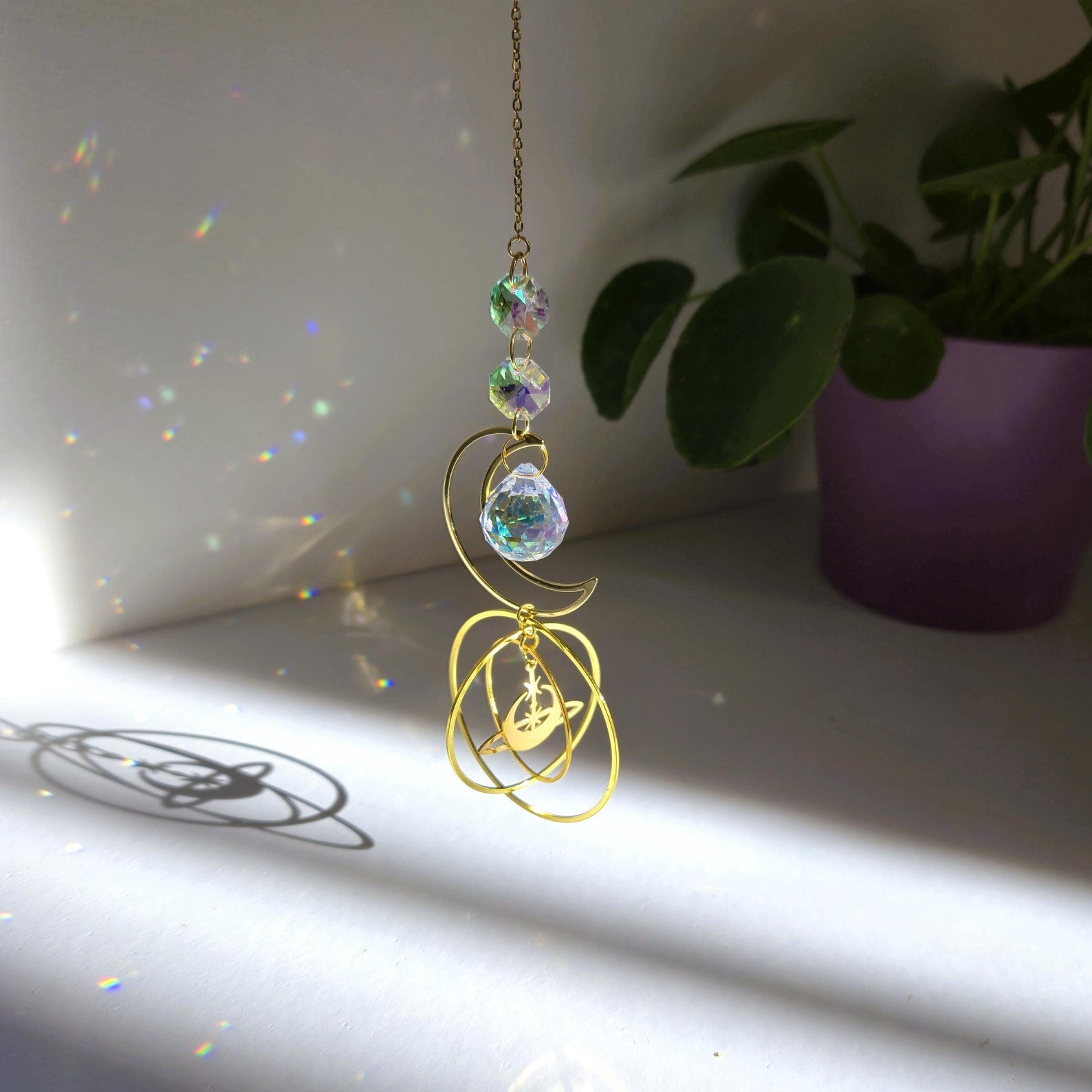 PERSEE II Crystal Suncatcher – Celestial Element Hanging