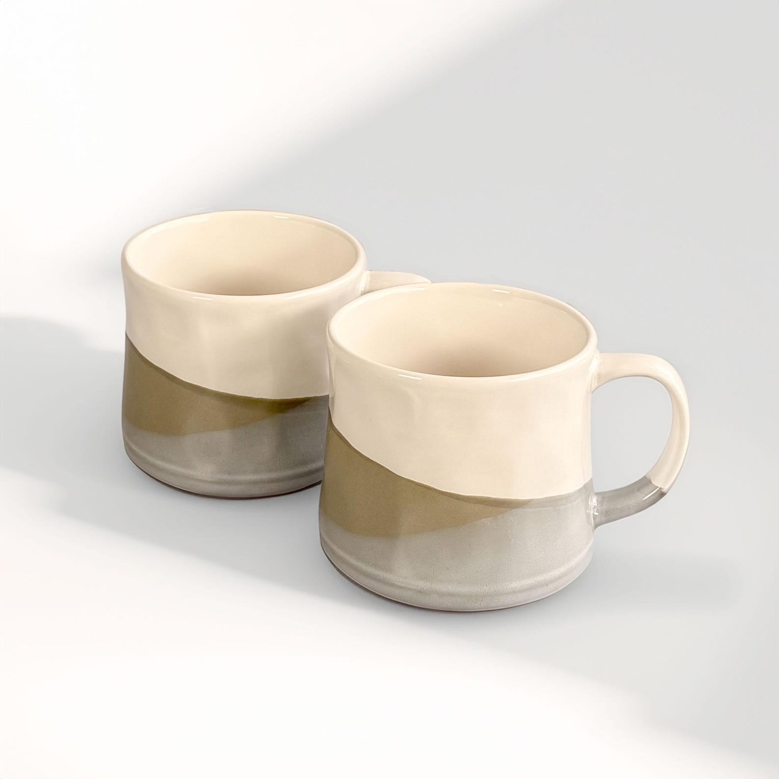 Set of 2, Terra Fusion 600ml Painted Reactive Glazed Ceramic Mugs