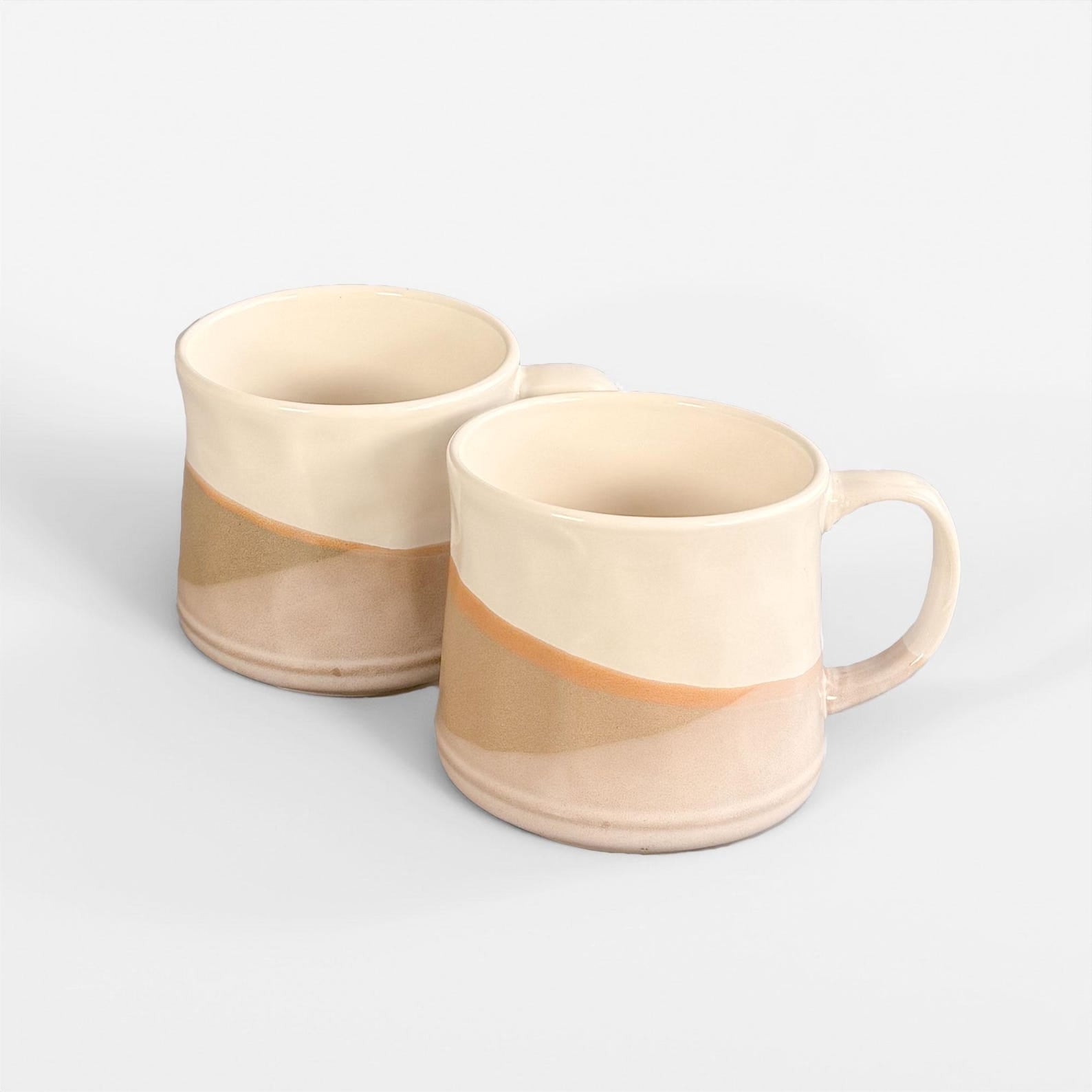 Set of 2, Terra Fusion 600ml Painted Reactive Glazed Ceramic Mugs